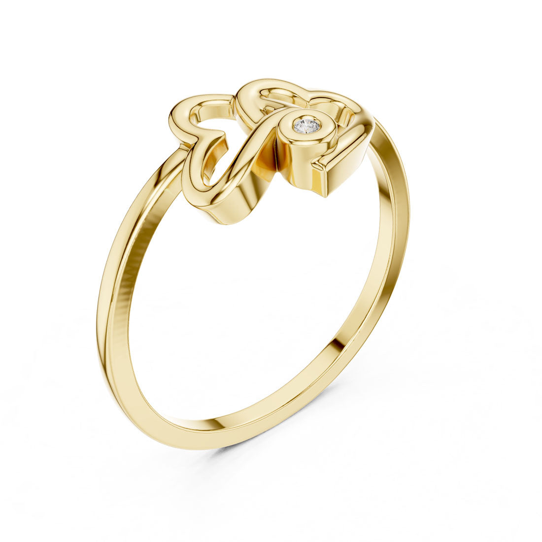 .01 Ct. Geometric Double Heart Diamond Ring (DR-5588)