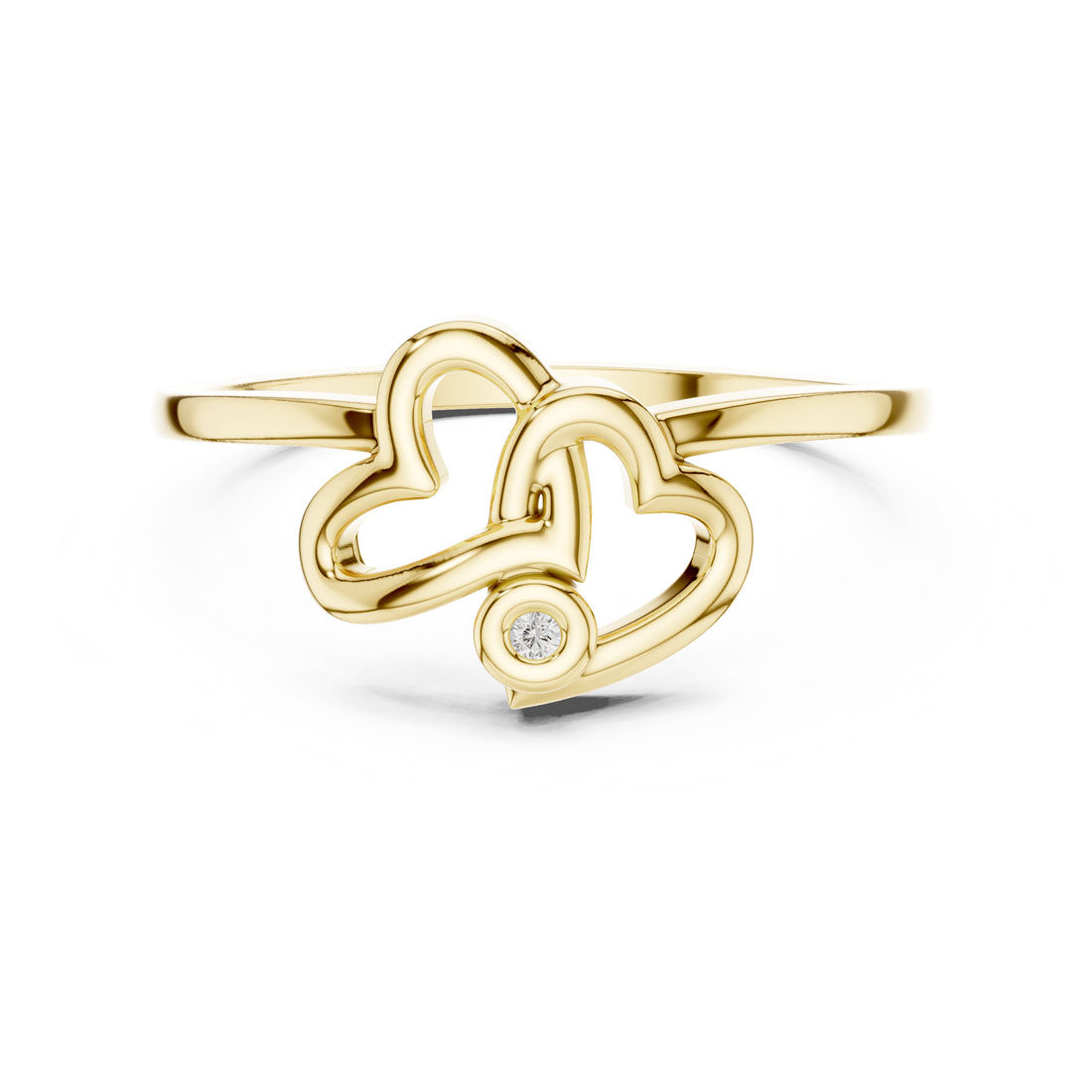 .01 Ct. Geometric Double Heart Diamond Ring (DR-5588) 5
