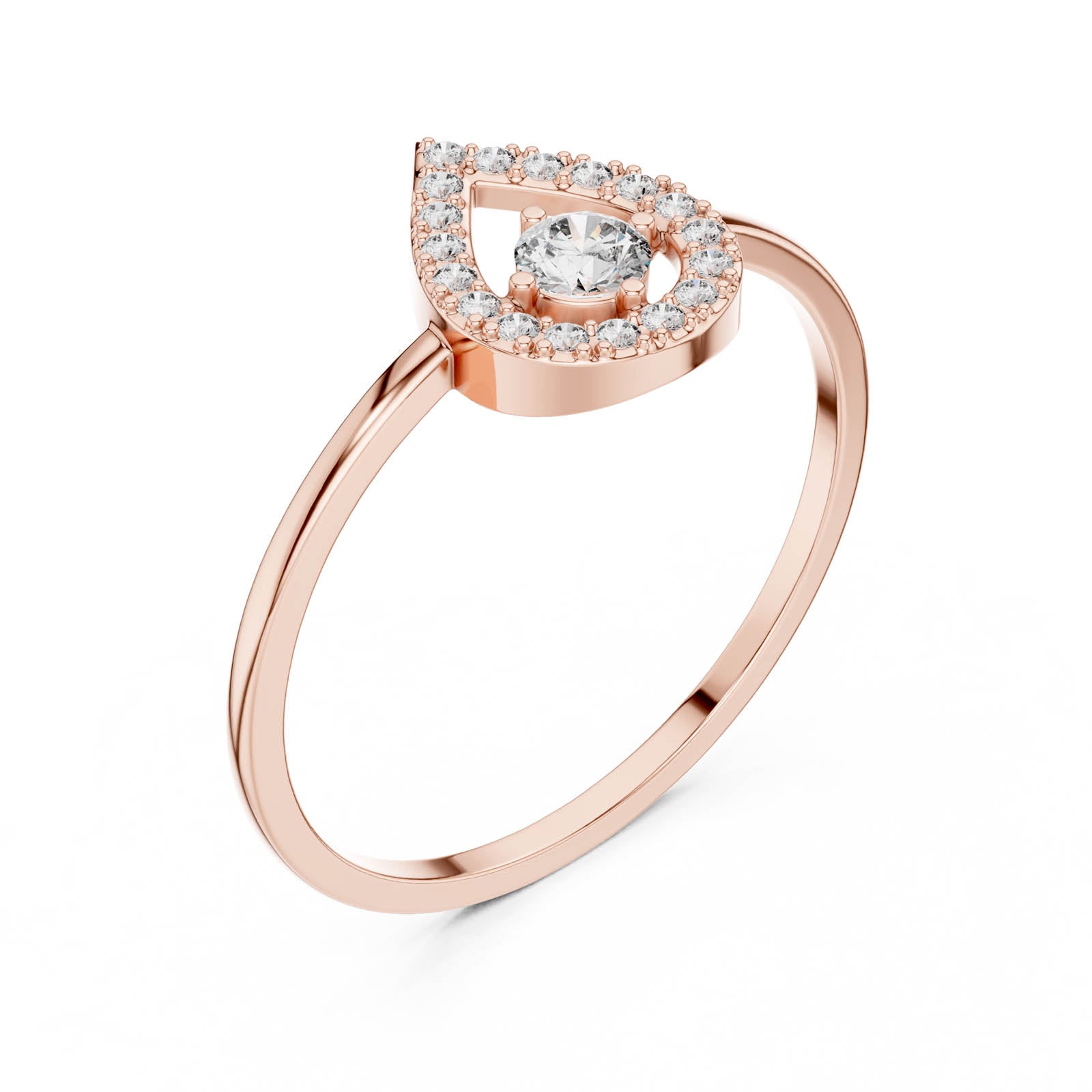 .18 Ct. Diamond Pear Halo Ring (DR-6161)