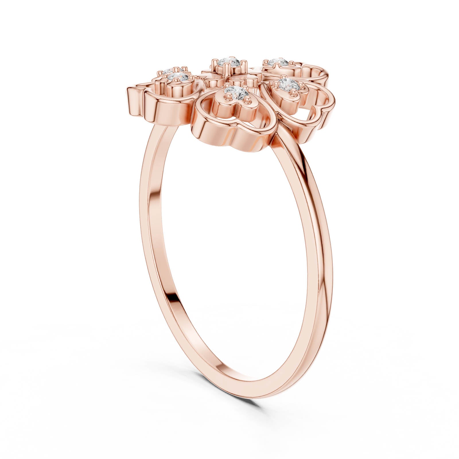 .07 Ct. Diamond Heart Floral Ring (DR-6189) 9