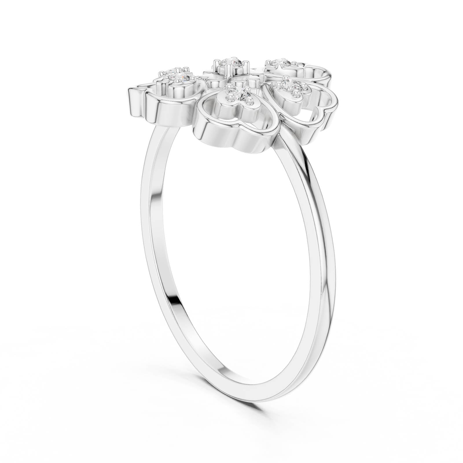 .07 Ct. Diamond Heart Floral Ring (DR-6189) 11