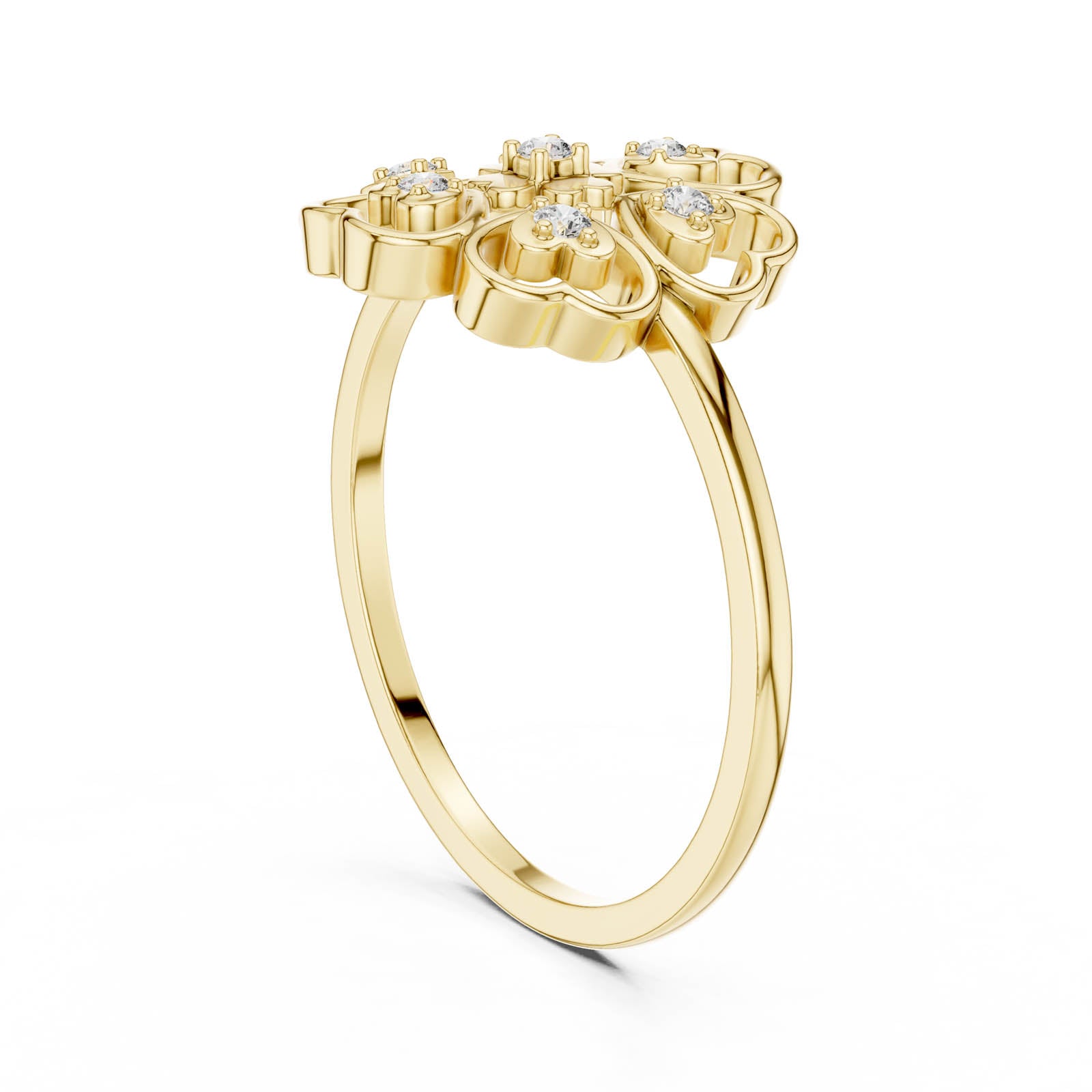.07 Ct. Diamond Heart Floral Ring (DR-6189) 4