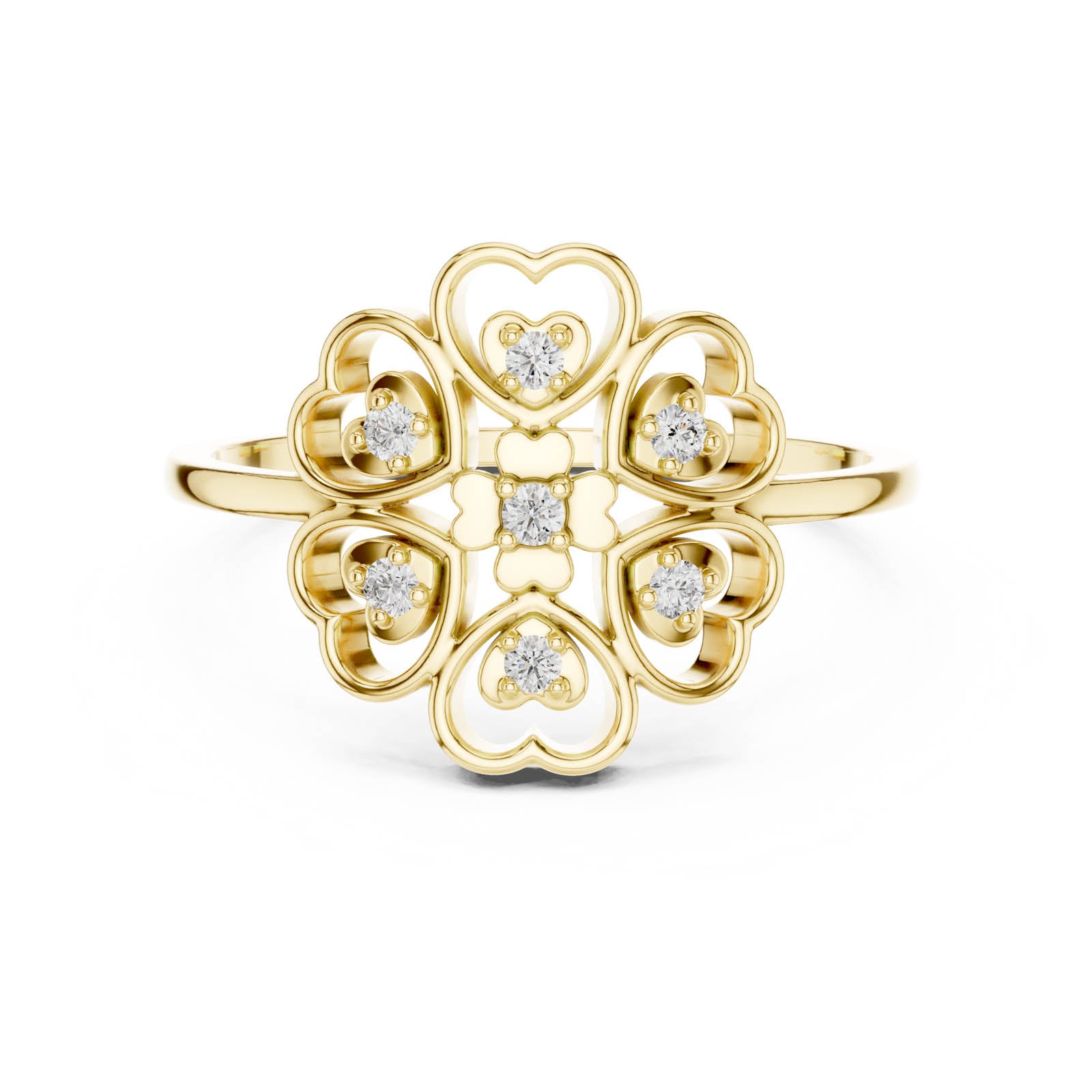 .07 Ct. Diamond Heart Floral Ring (DR-6189) 3