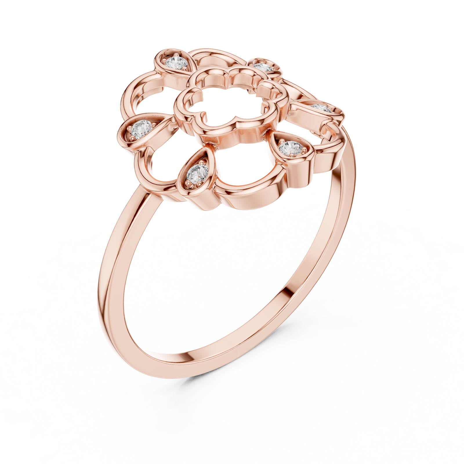 .06 Ct. Diamond Floral Filigree Ring (DR-6200) 7
