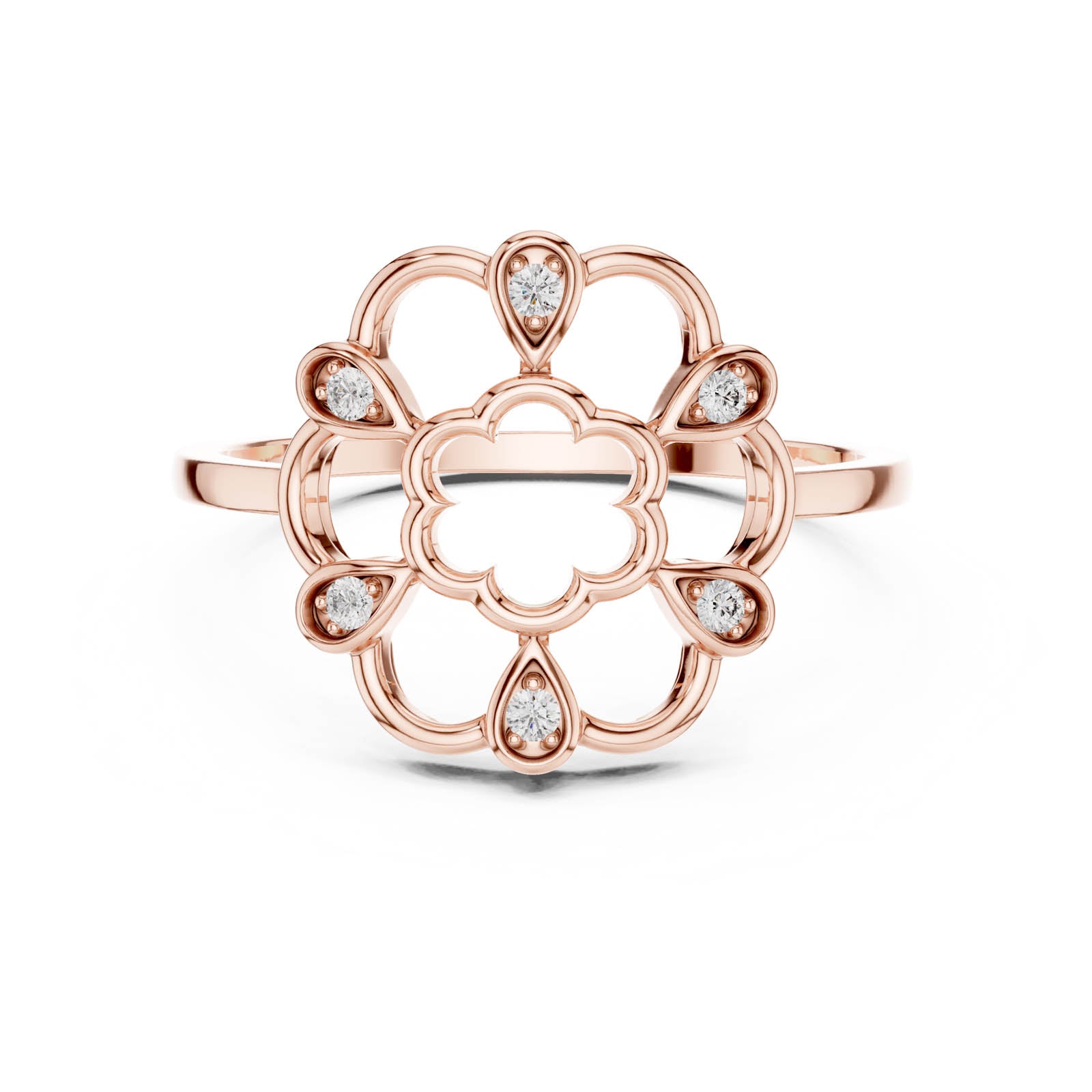 .06 Ct. Diamond Floral Filigree Ring (DR-6200) 6