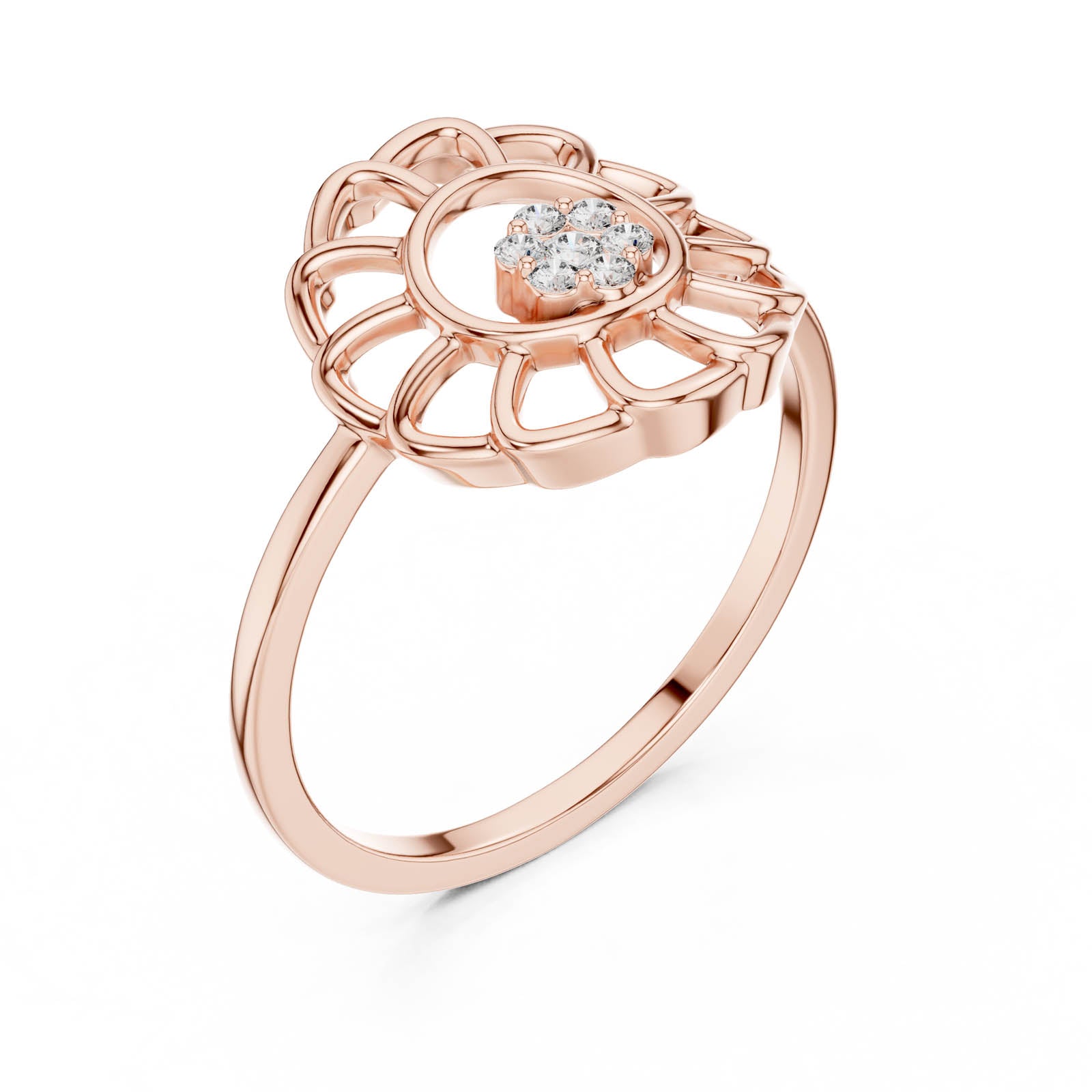 .05 Ct. Diamond Sunburst Floral Ring (DR-6203) 7
