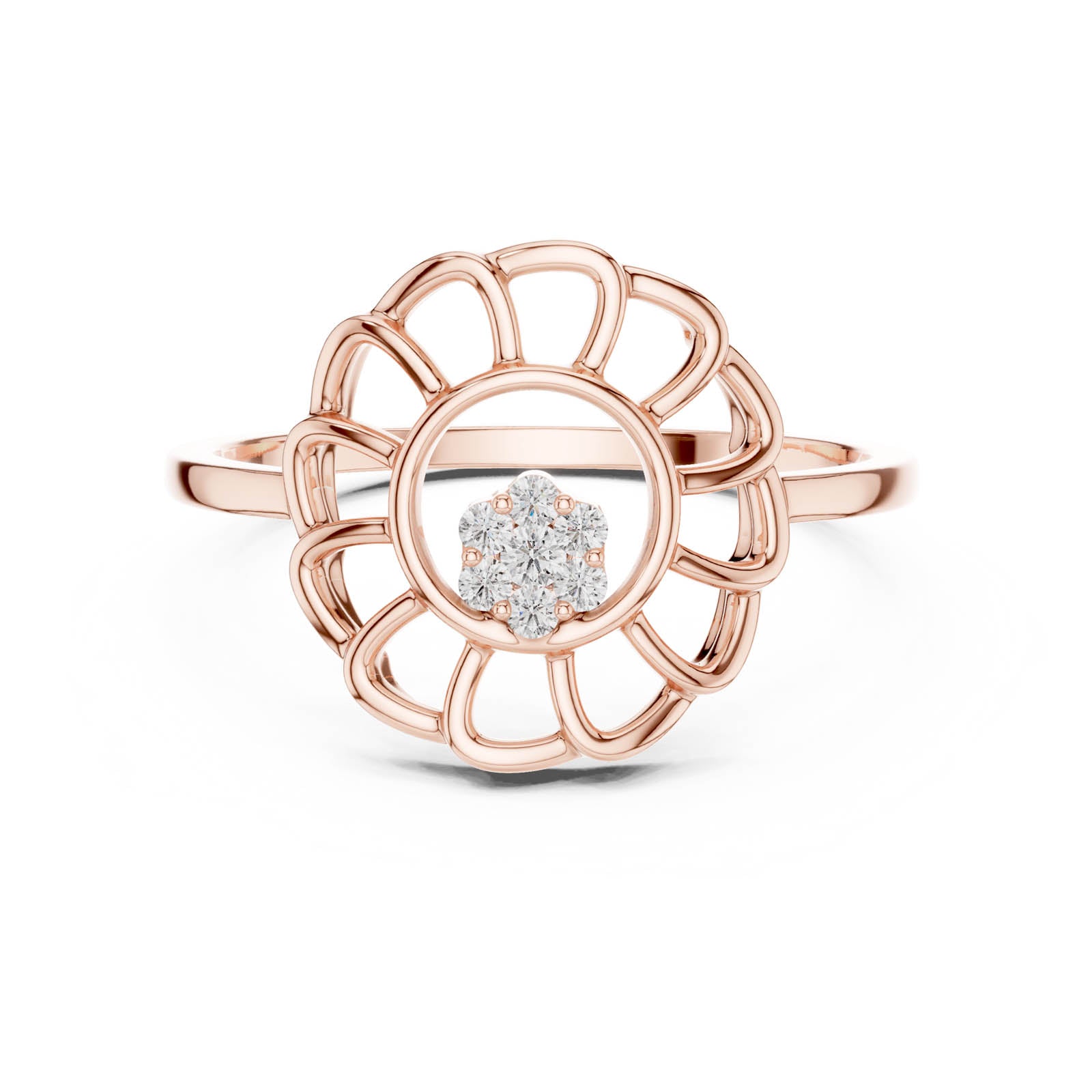 .05 Ct. Diamond Sunburst Floral Ring (DR-6203) 6