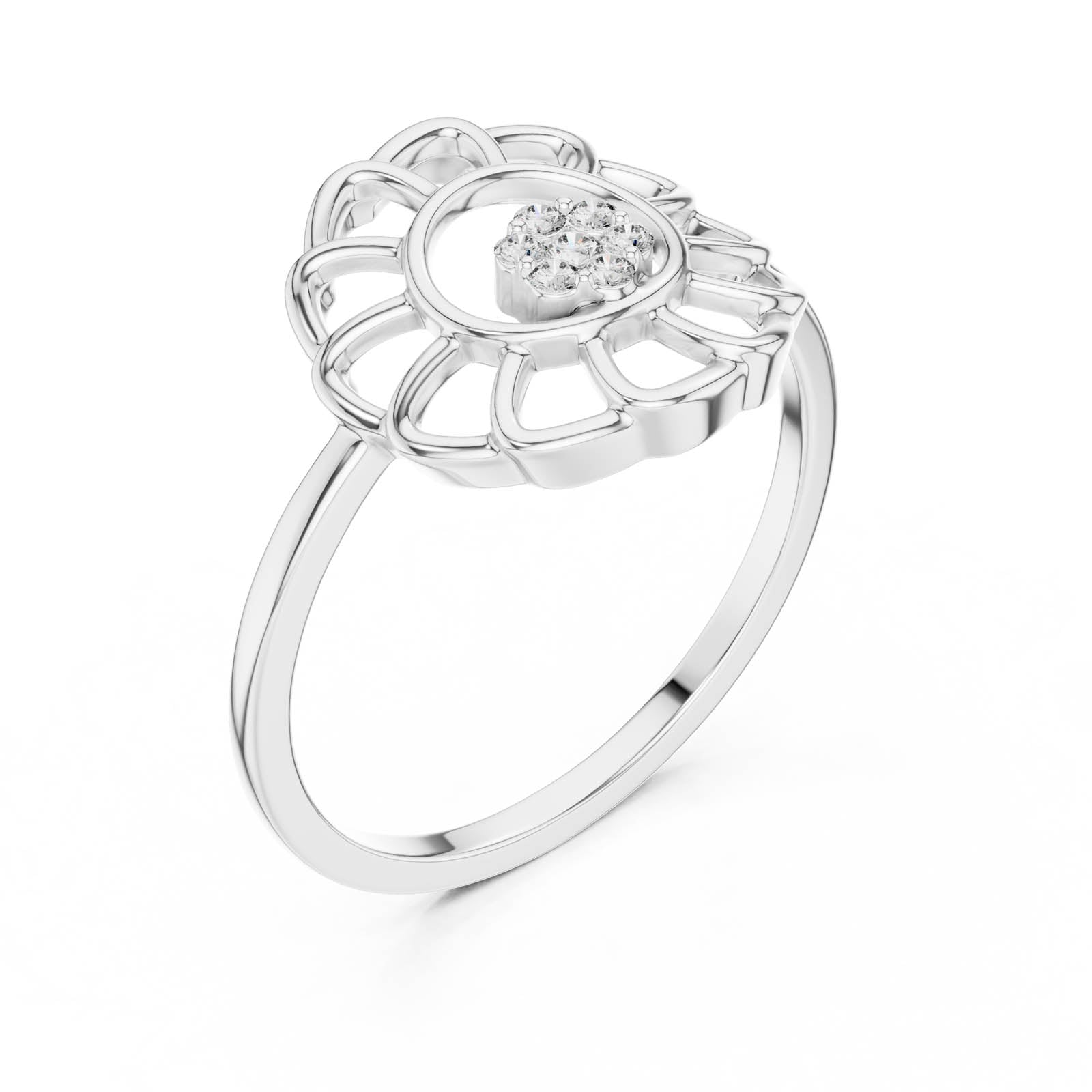 .05 Ct. Diamond Sunburst Floral Ring (DR-6203) 10