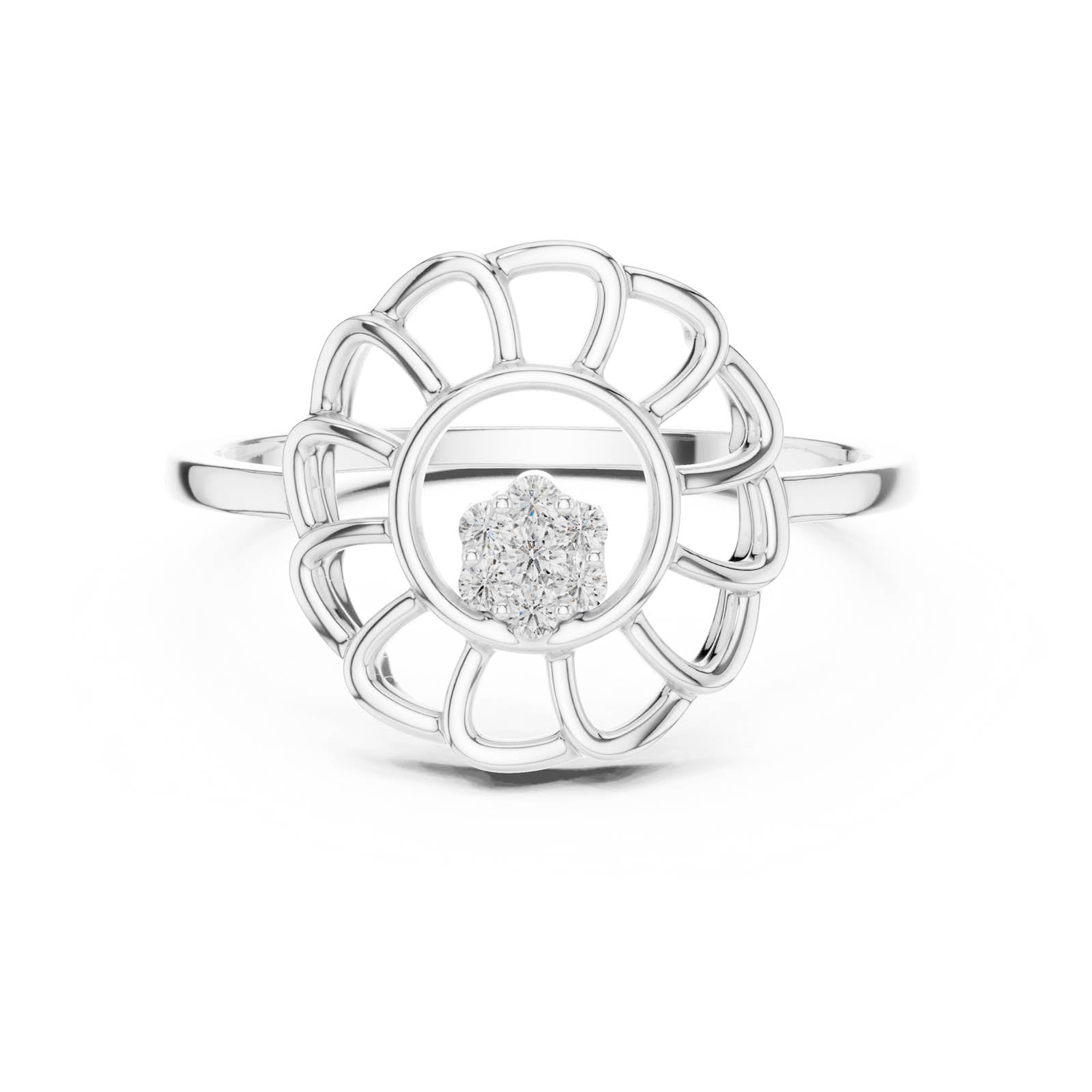.05 Ct. Diamond Sunburst Floral Ring (DR-6203)