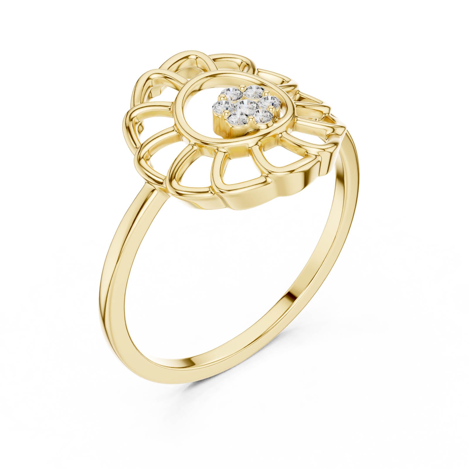 .05 Ct. Diamond Sunburst Floral Ring (DR-6203)