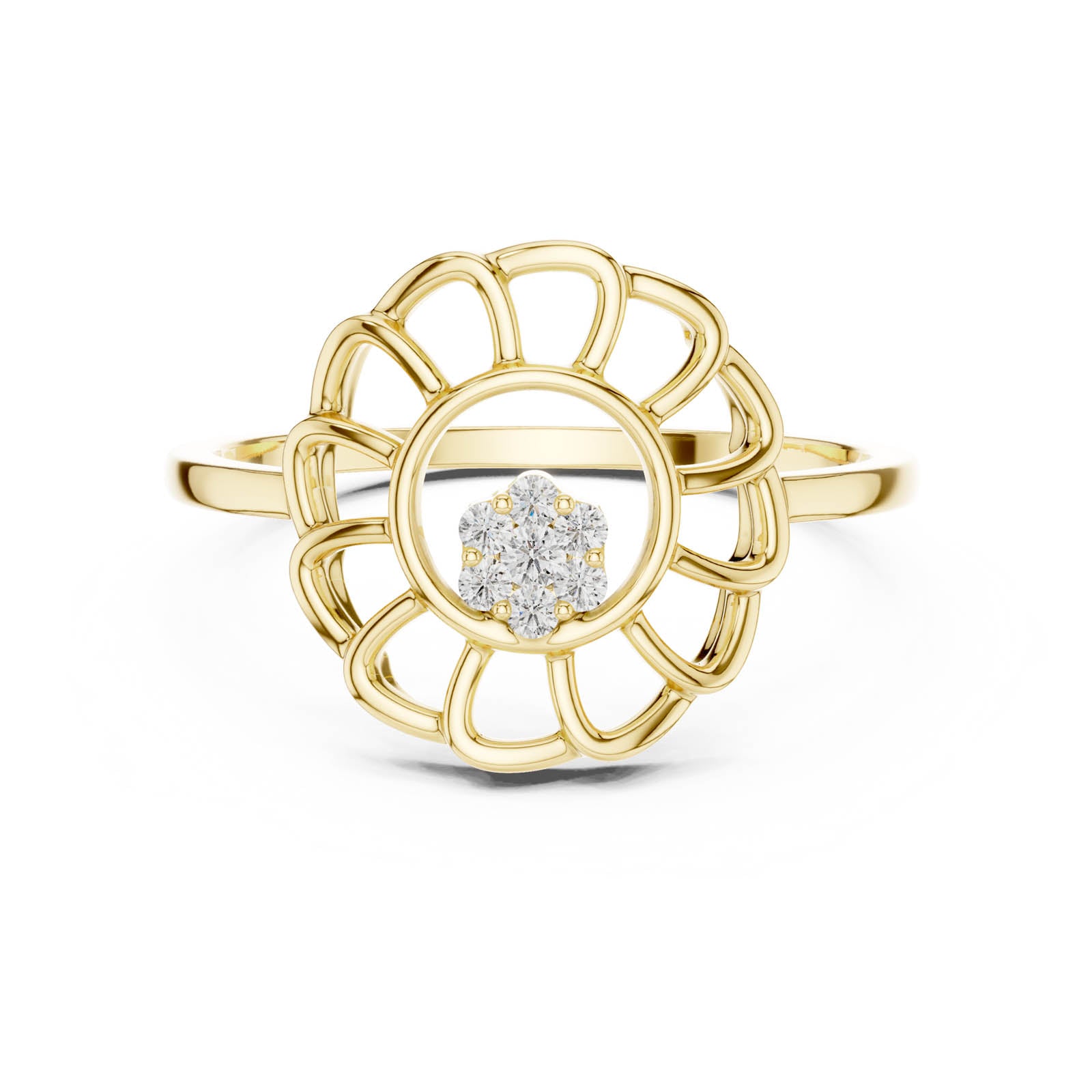 .05 Ct. Diamond Sunburst Floral Ring (DR-6203) 3