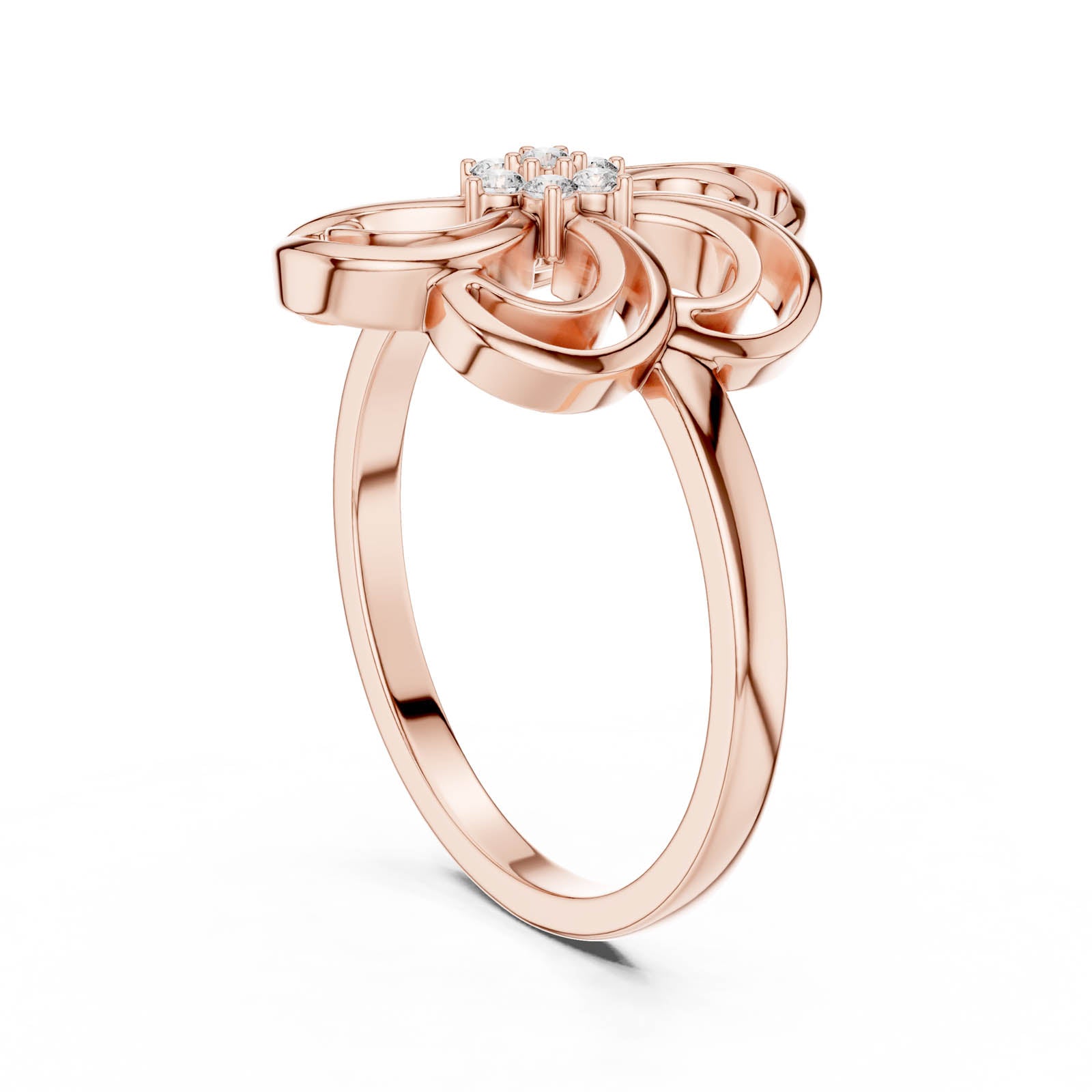 .07 Ct. Diamond Swirl Flower Ring (DR-6232) 9