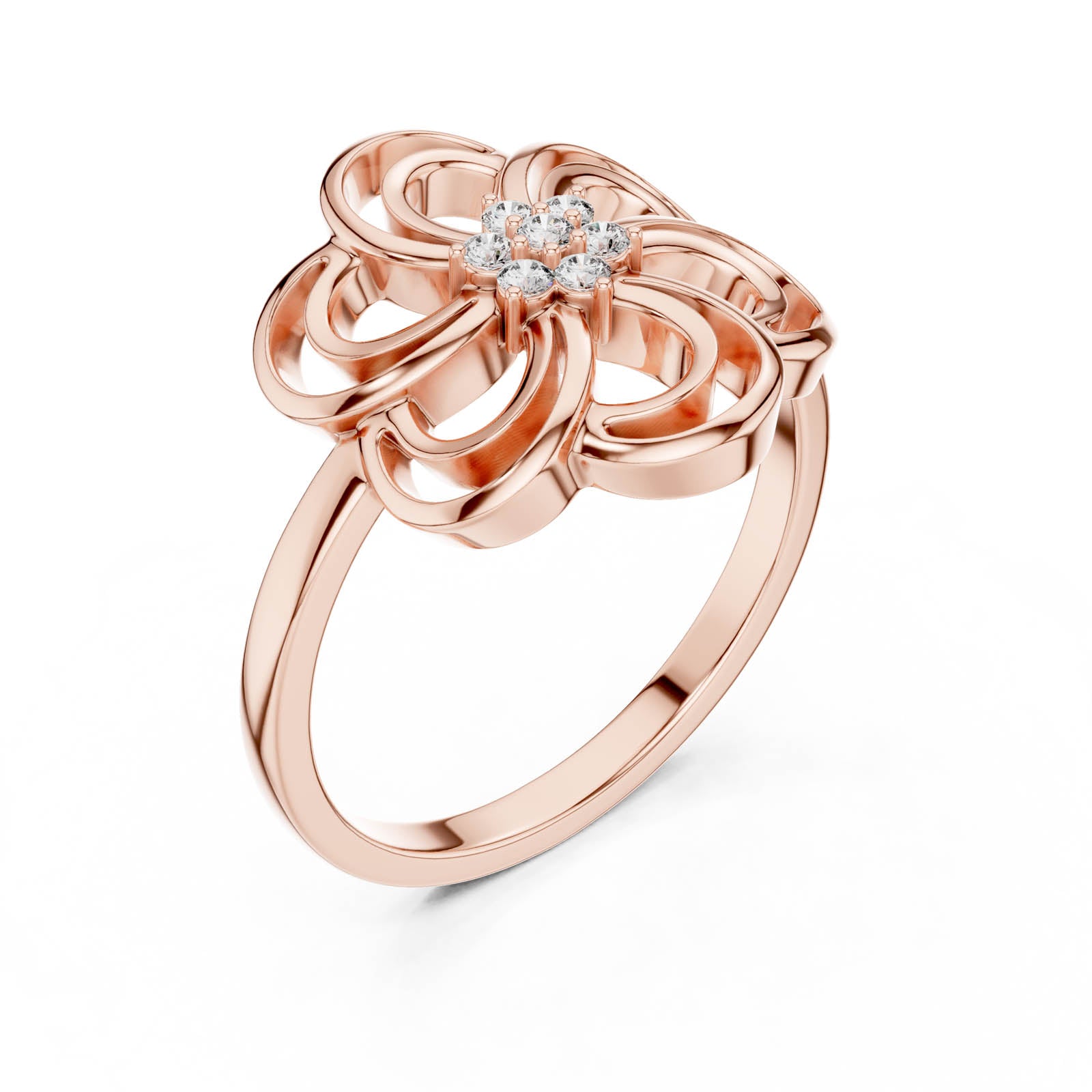 .07 Ct. Diamond Swirl Flower Ring (DR-6232) 7