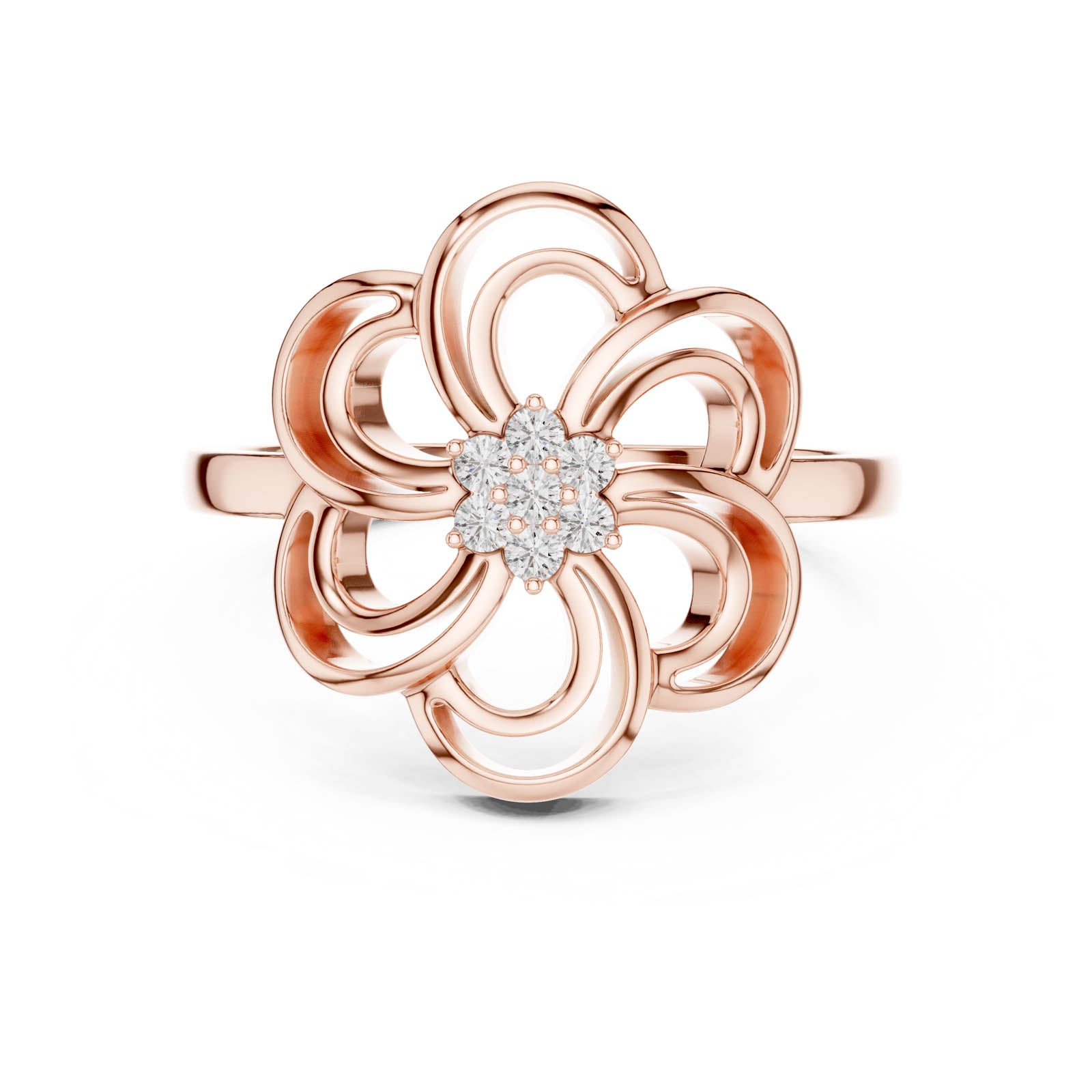 .07 Ct. Diamond Swirl Flower Ring (DR-6232) 6