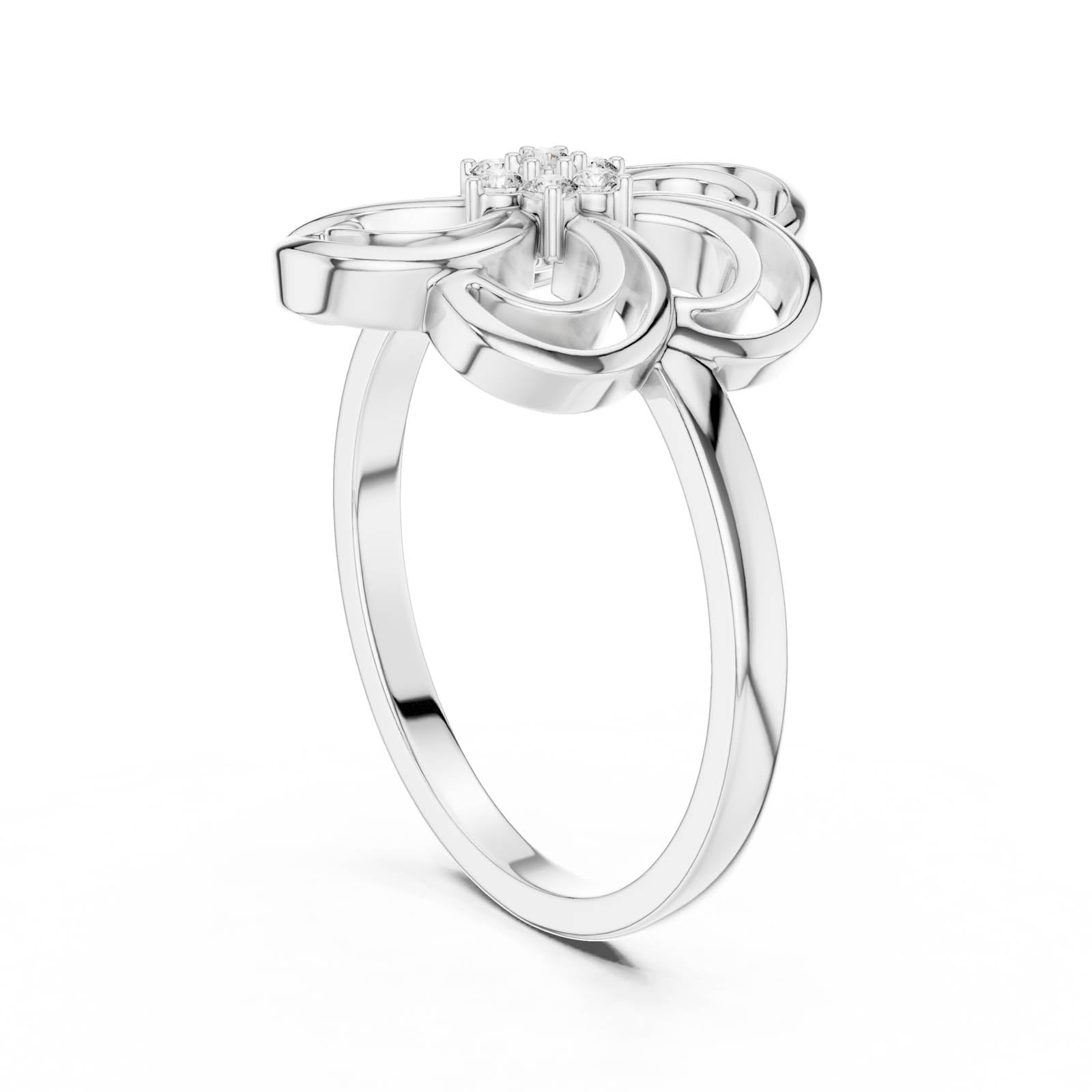 .07 Ct. Diamond Swirl Flower Ring (DR-6232) 12