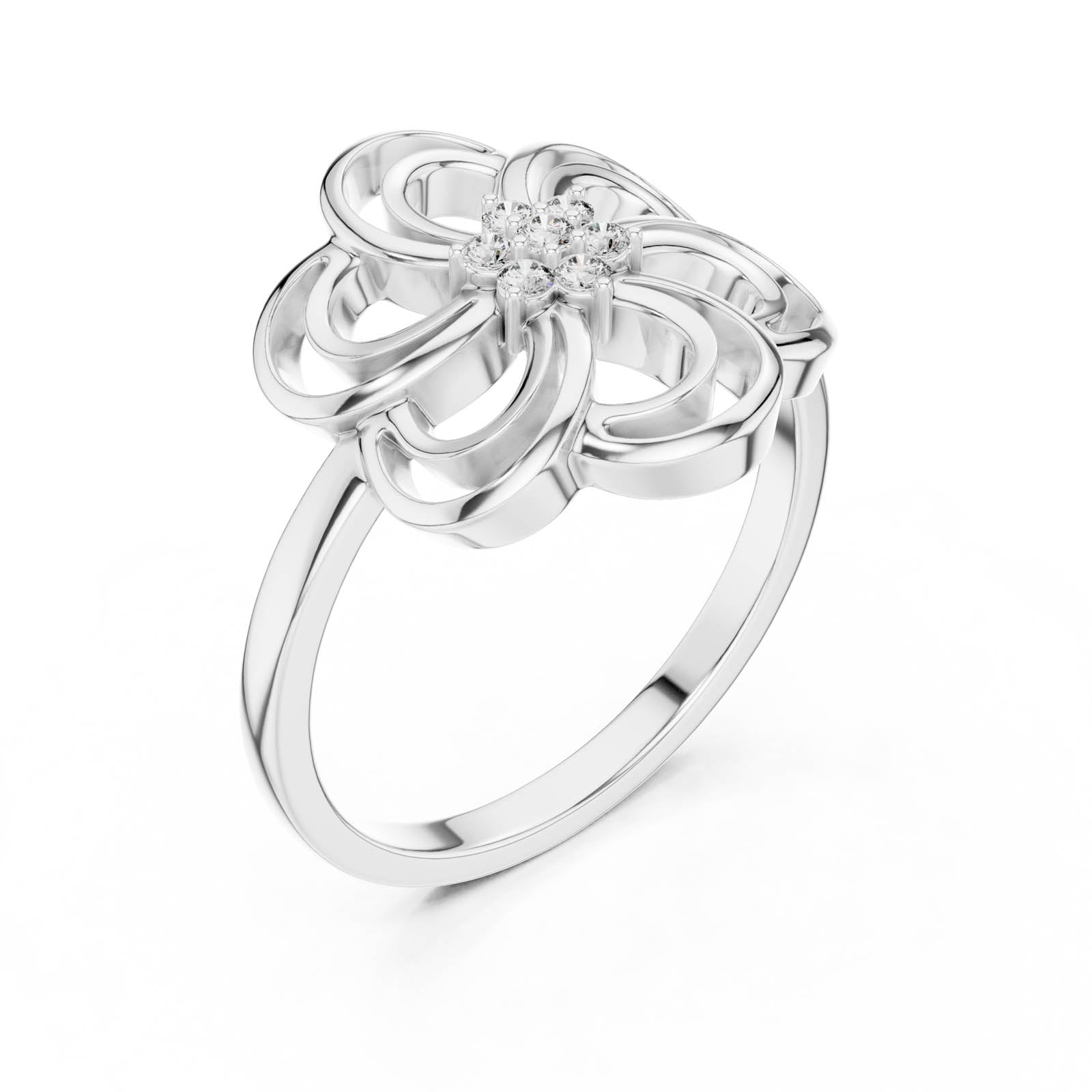 .07 Ct. Diamond Swirl Flower Ring (DR-6232) 10