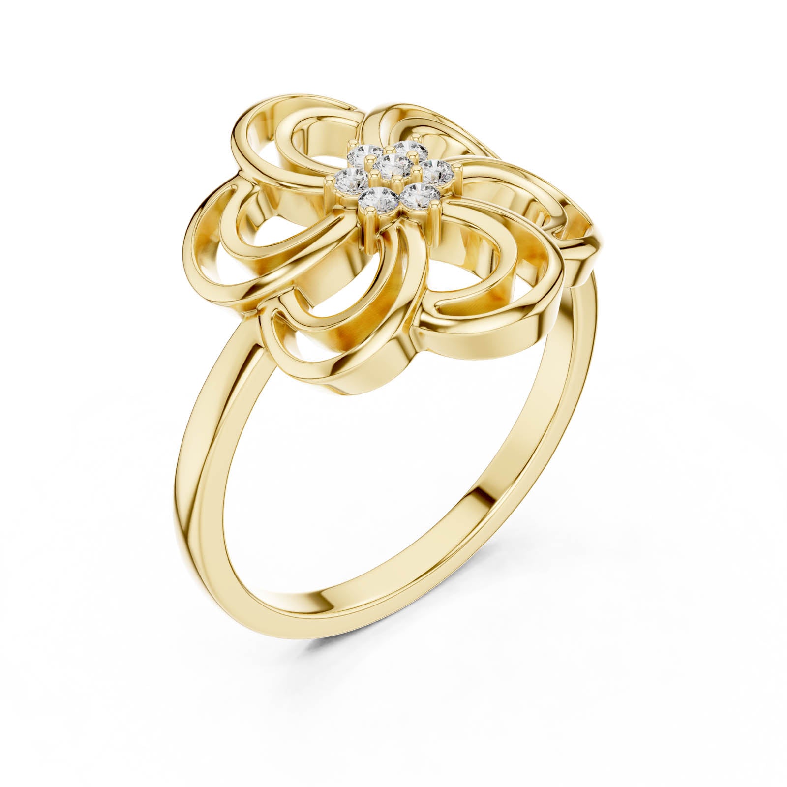 .07 Ct. Diamond Swirl Flower Ring (DR-6232)