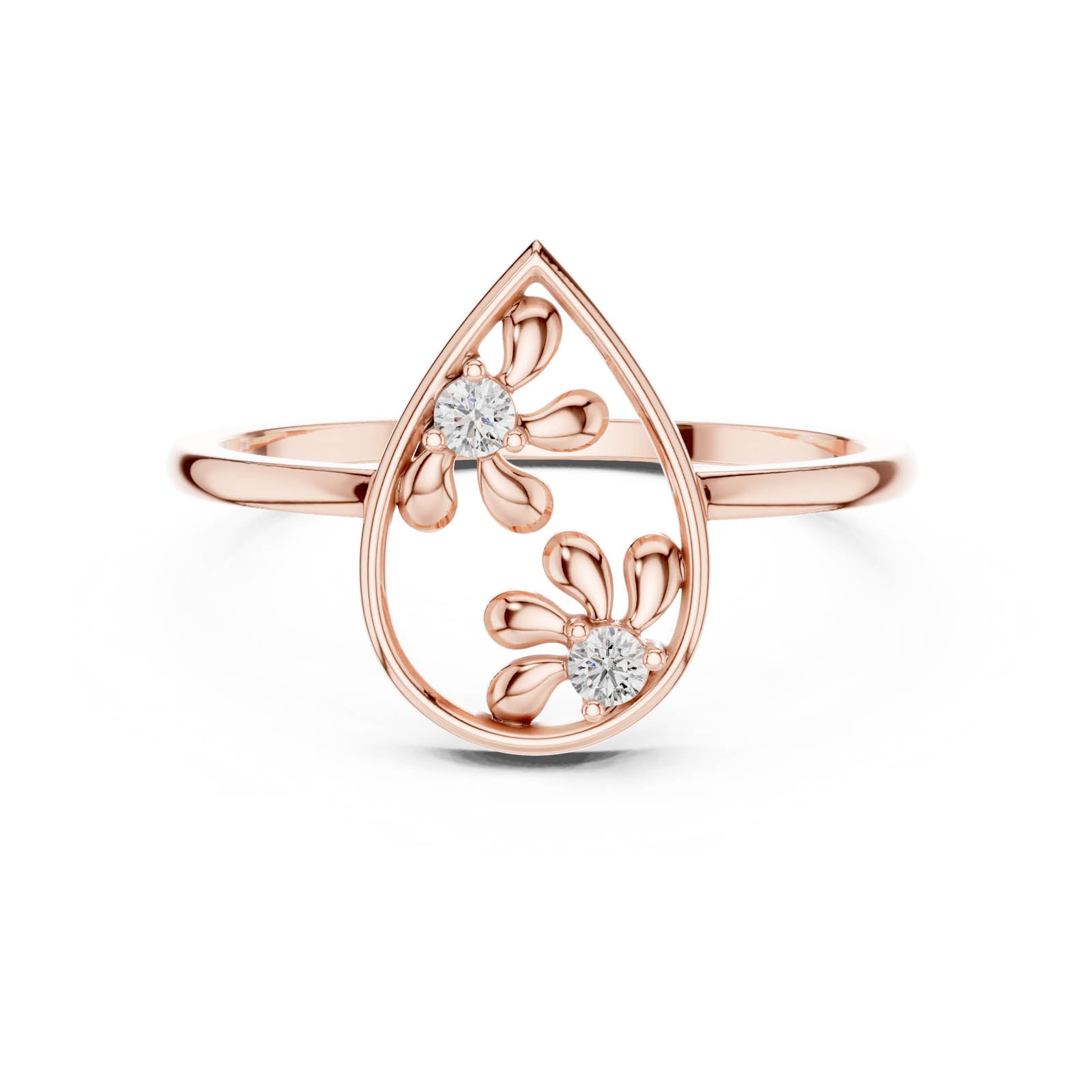 .05 Ct. Diamond Teardrop Floral Ring (DR-6256) 6