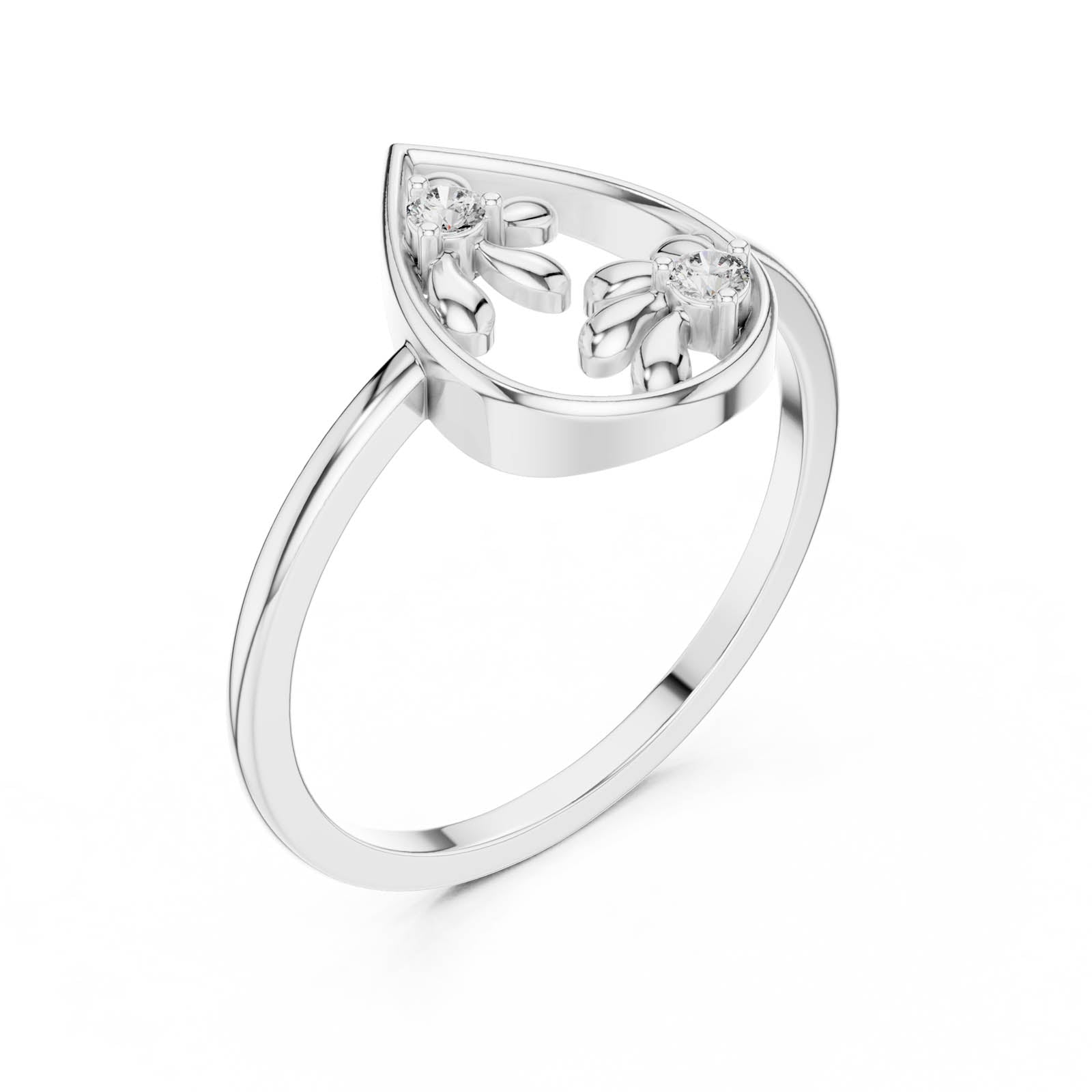 .05 Ct. Diamond Teardrop Floral Ring (DR-6256) 10