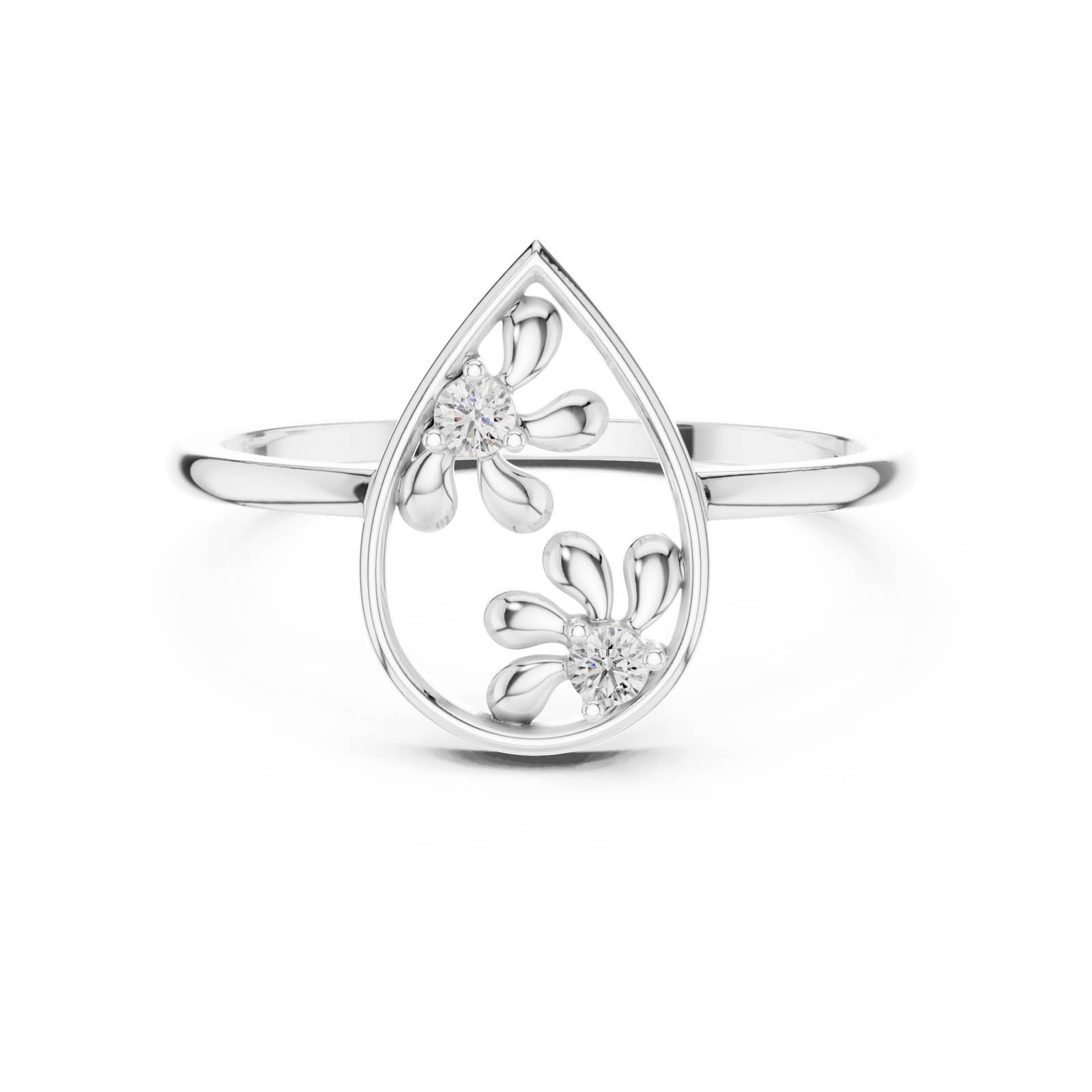 .05 Ct. Diamond Teardrop Floral Ring (DR-6256)