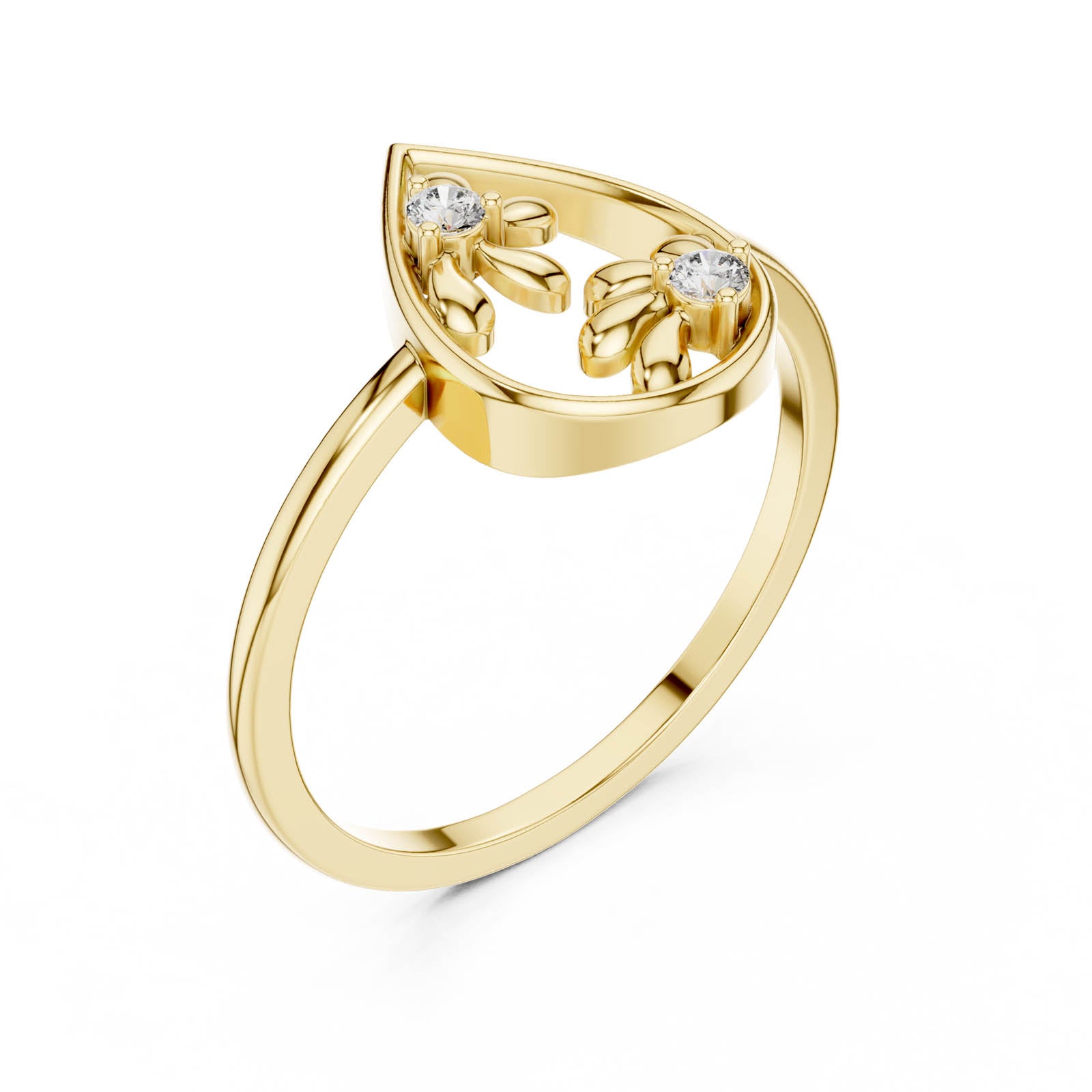 .05 Ct. Diamond Teardrop Floral Ring (DR-6256)