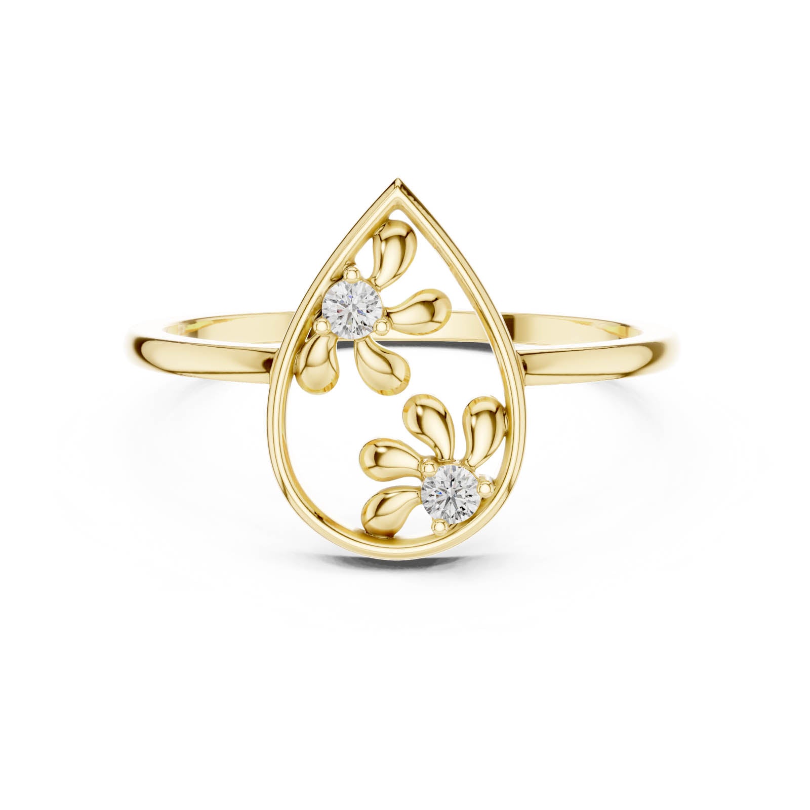 .05 Ct. Diamond Teardrop Floral Ring (DR-6256) 3