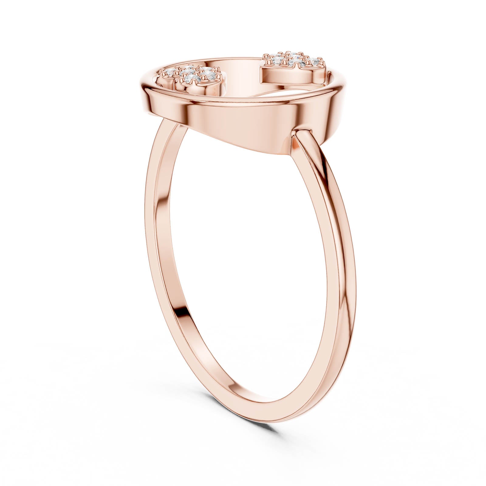 .06 Ct. Diamond Open Circle Heart Ring (DR-6312) 12