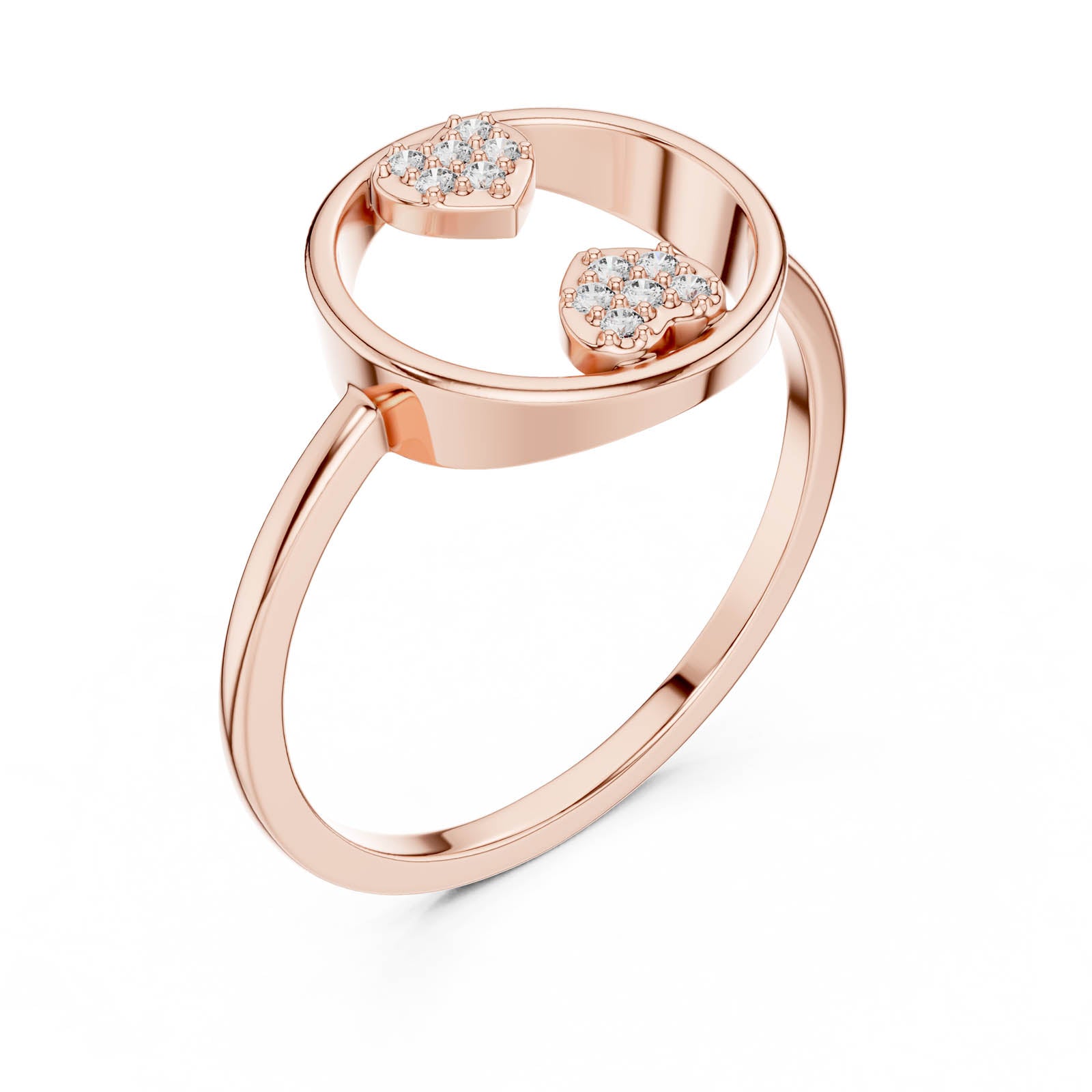 .06 Ct. Diamond Open Circle Heart Ring (DR-6312) 10