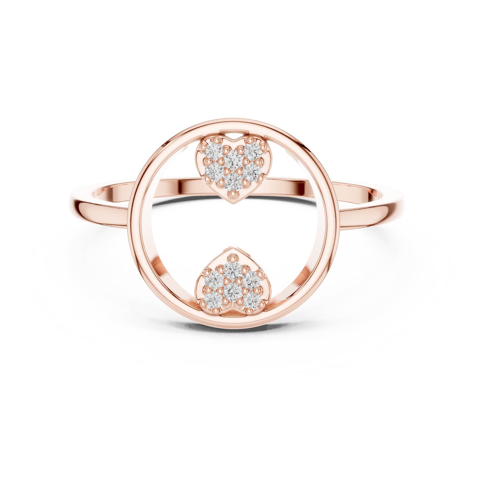 .06 Ct. Diamond Open Circle Heart Ring (DR-6312)