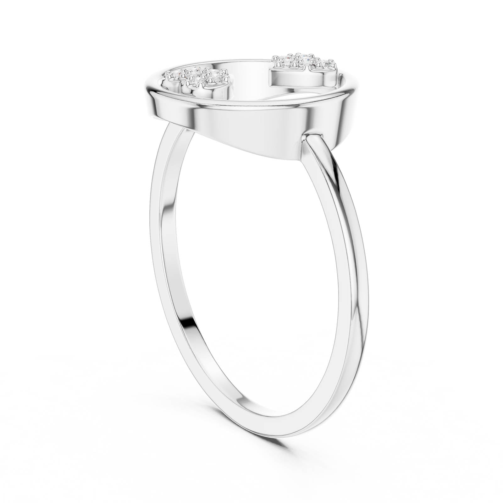 .06 Ct. Diamond Open Circle Heart Ring (DR-6312) 9