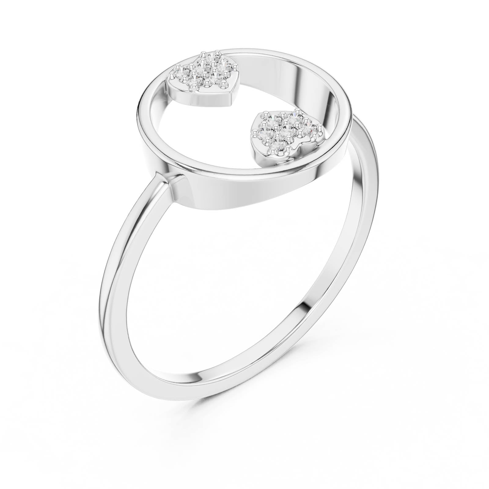 .06 Ct. Diamond Open Circle Heart Ring (DR-6312) 7