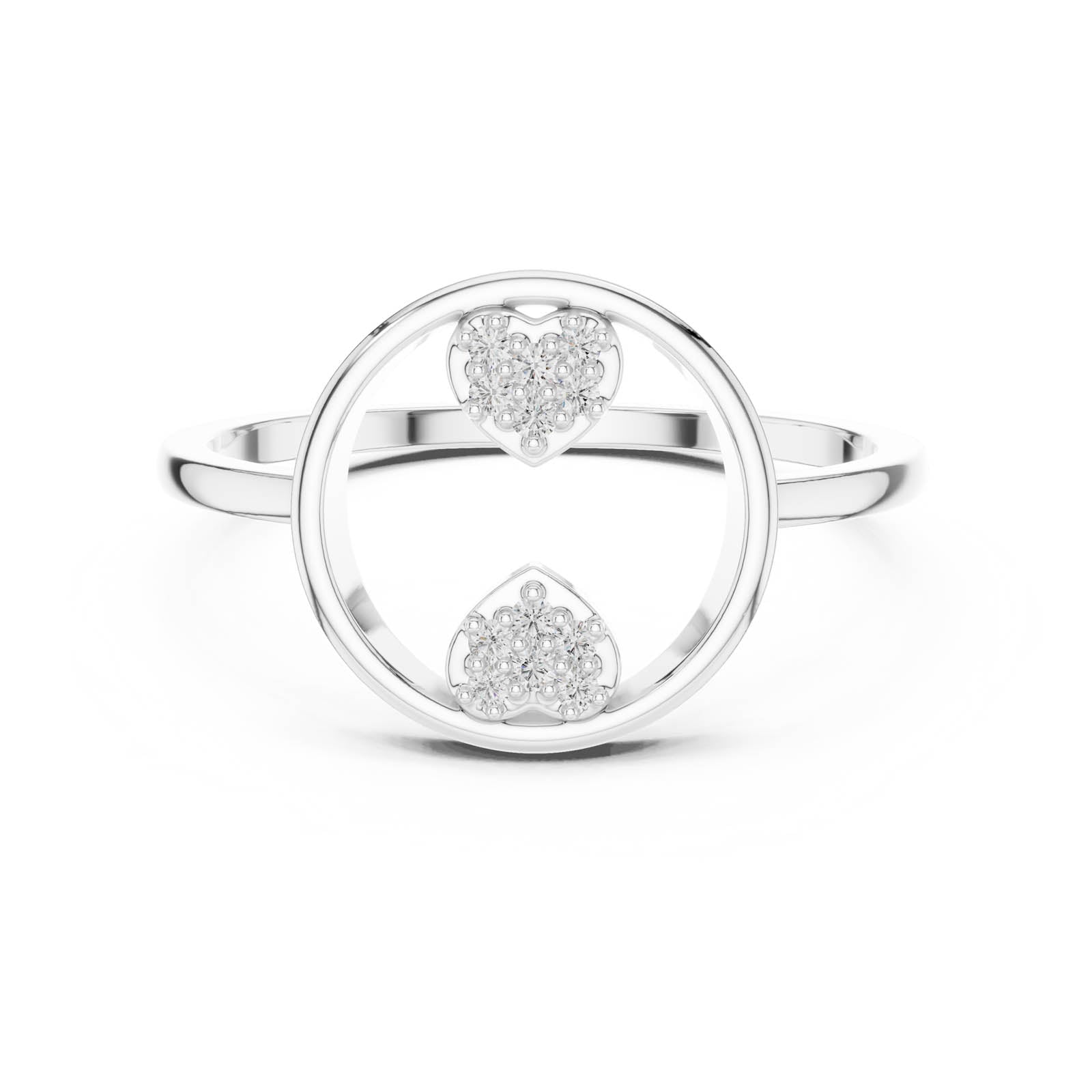 .06 Ct. Diamond Open Circle Heart Ring (DR-6312) 6
