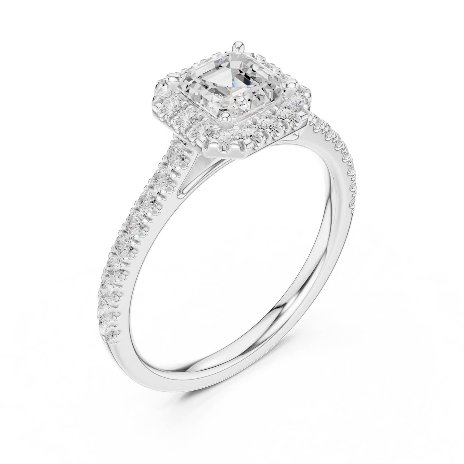 1.39 Ct. Asscher Cut Diamond Halo Engagement Ring (DYOR-113-AC) 11