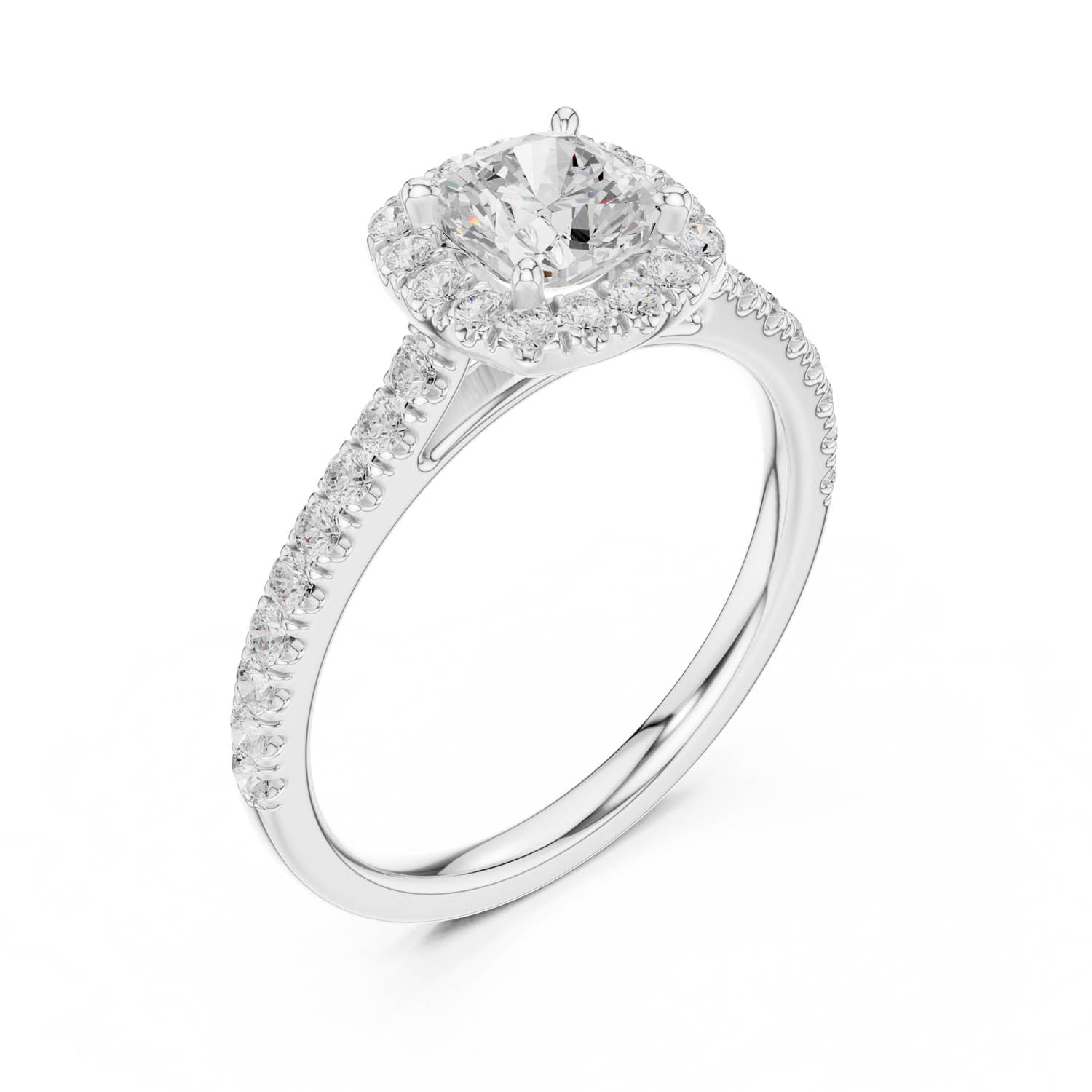 1.39 Ct. Cushion Cut Diamond Halo Engagement Ring (DYOR-113-CU) 4