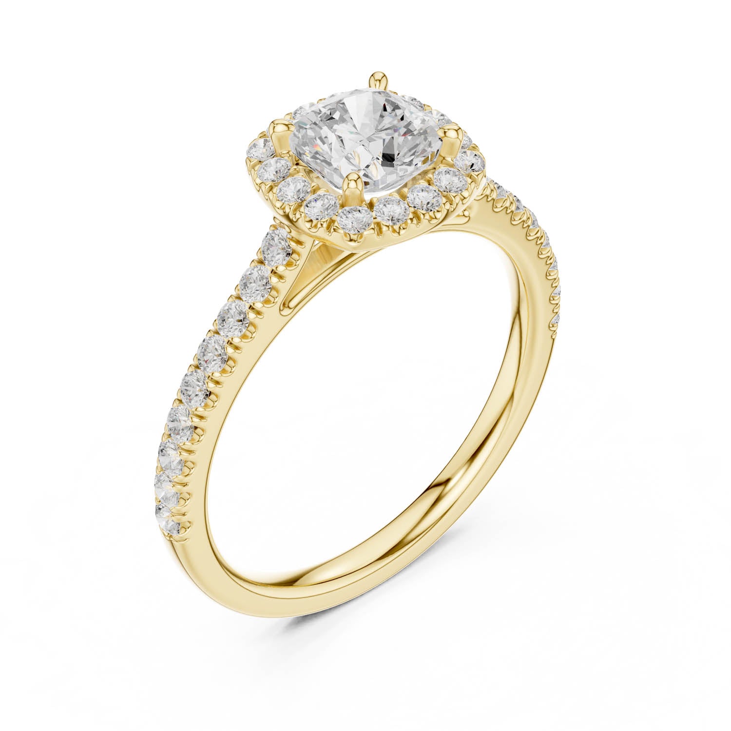 1.39 Ct. Cushion Cut Diamond Halo Engagement Ring (DYOR-113-CU)