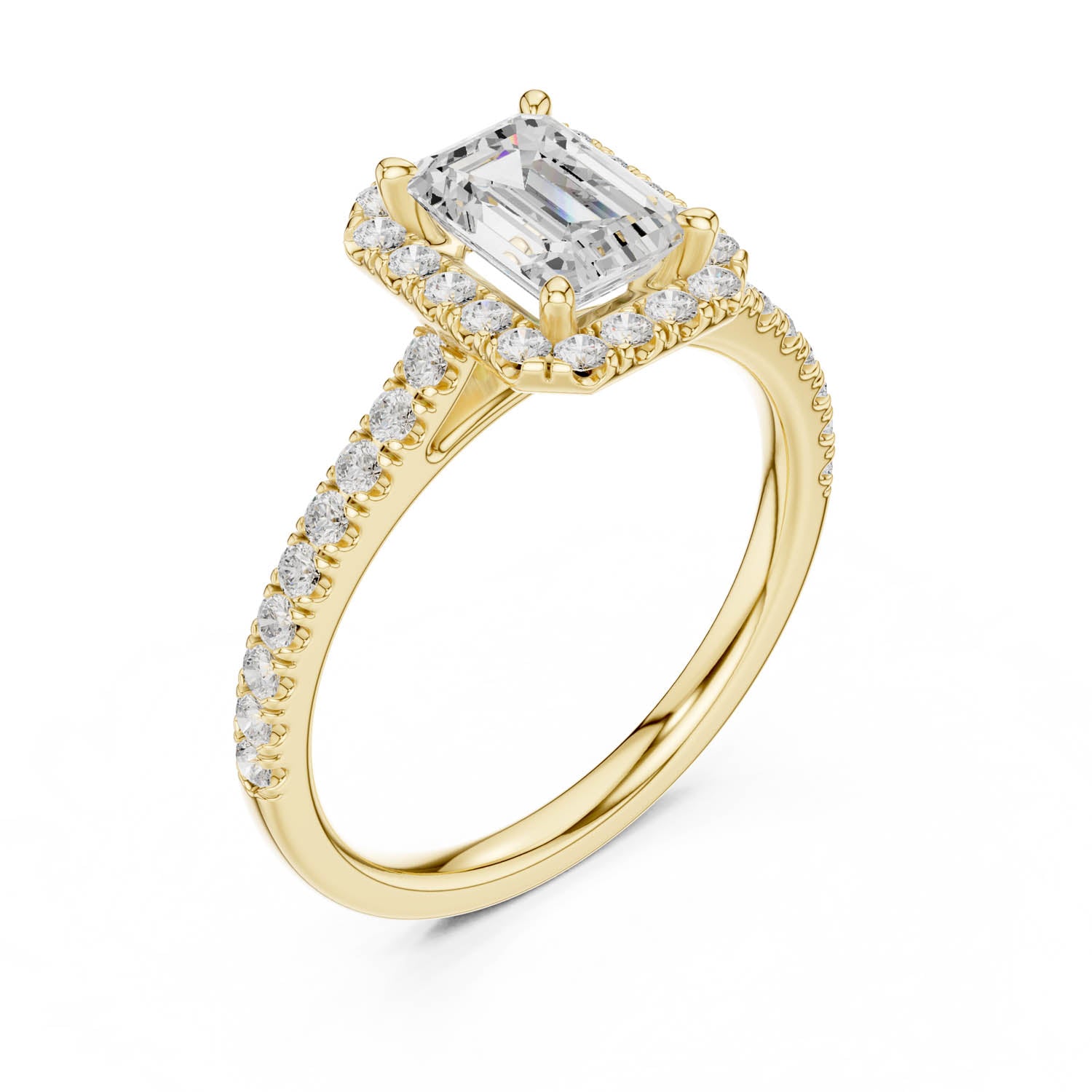 1.43 Ct. Emerald Cut Diamond Halo Engagement Ring (DYOR-113-EM)
