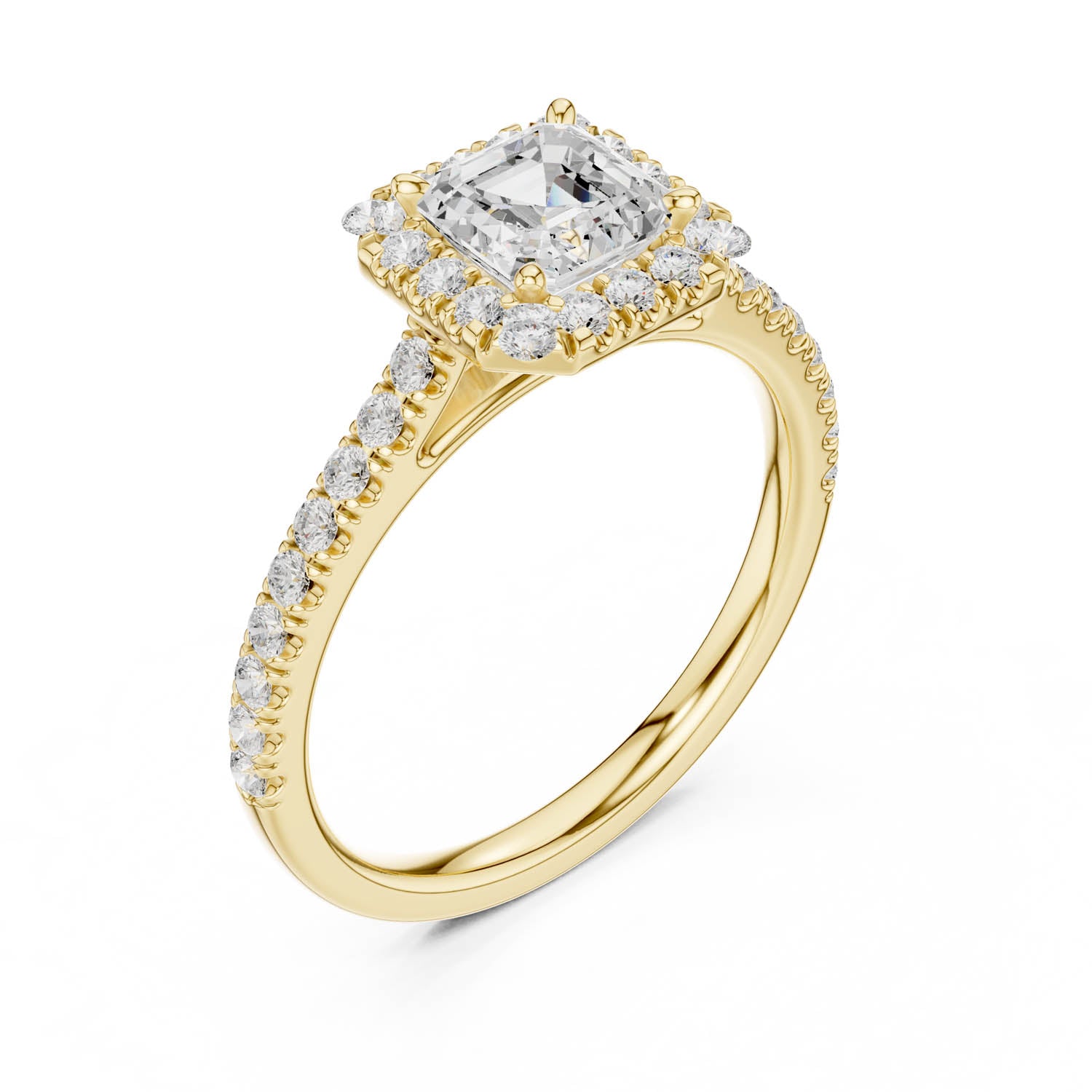 1.43 Ct. Princess Cut Diamond Halo Engagement Ring (DYOR-113-PR)