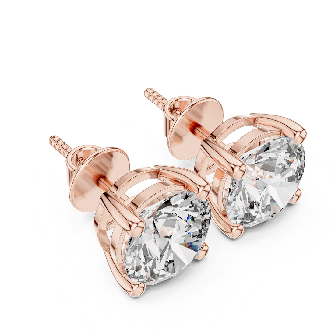 4.00 Ct. Round Diamond Solitaire Stud Earrings (ER-0001) 7