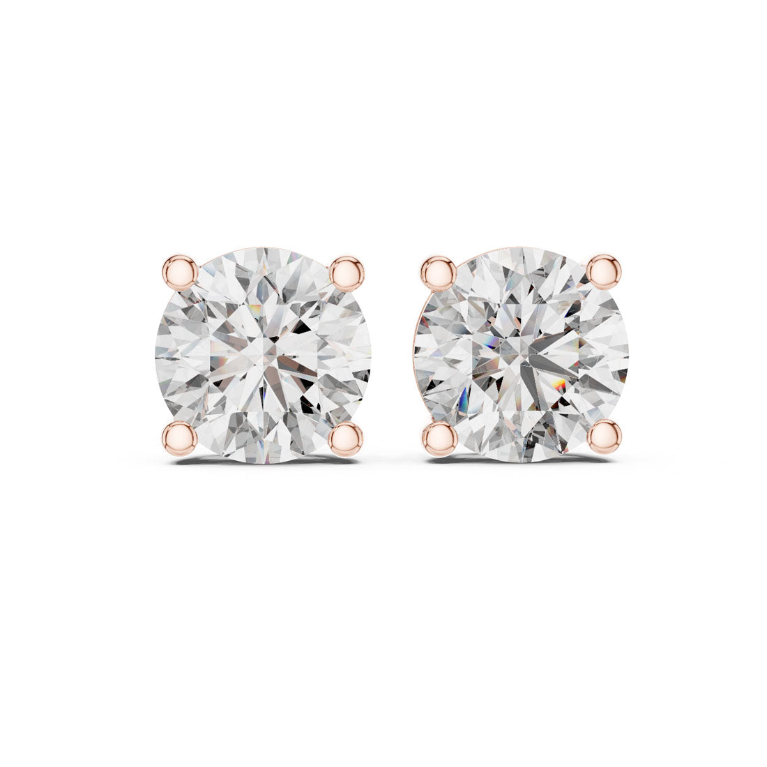 4.00 Ct. Round Diamond Solitaire Stud Earrings (ER-0001) 3
