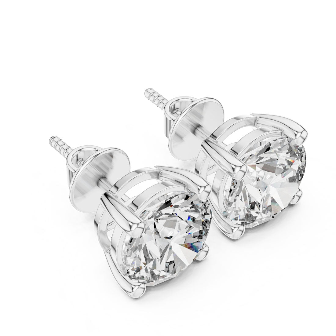 4.00 Ct. Round Diamond Solitaire Stud Earrings (ER-0001) 6