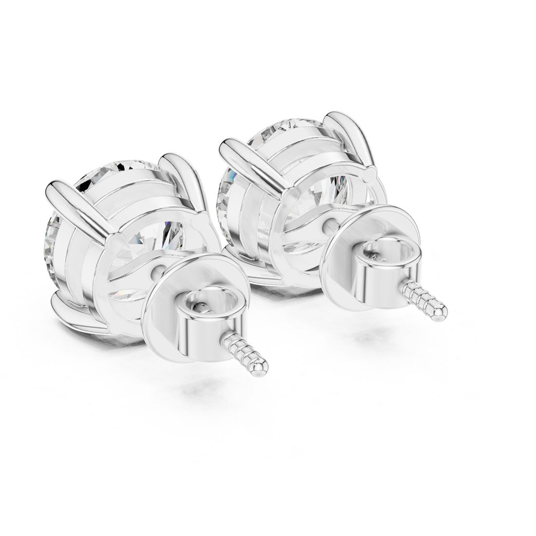 4.00 Ct. Round Diamond Solitaire Stud Earrings (ER-0001) 8