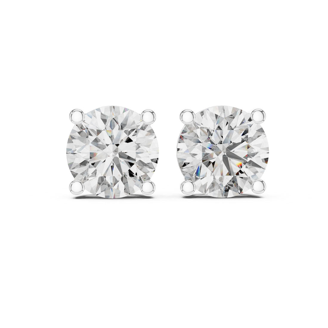 4.00 Ct. Round Diamond Solitaire Stud Earrings (ER-0001)