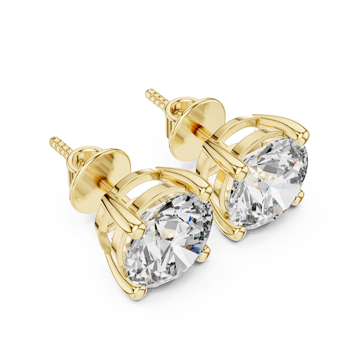 4.00 Ct. Round Diamond Solitaire Stud Earrings (ER-0001)