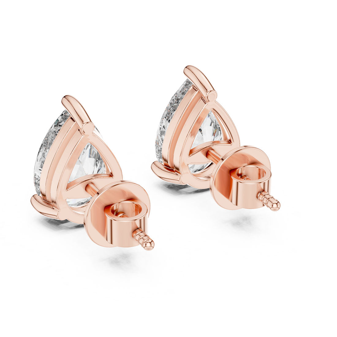 3.50 Ct. Pear-Shaped Diamond Solitaire Stud Earrings (ER-0002) 10