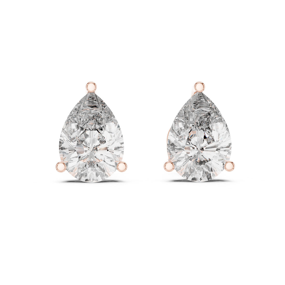3.50 Ct. Pear-Shaped Diamond Solitaire Stud Earrings (ER-0002) 7