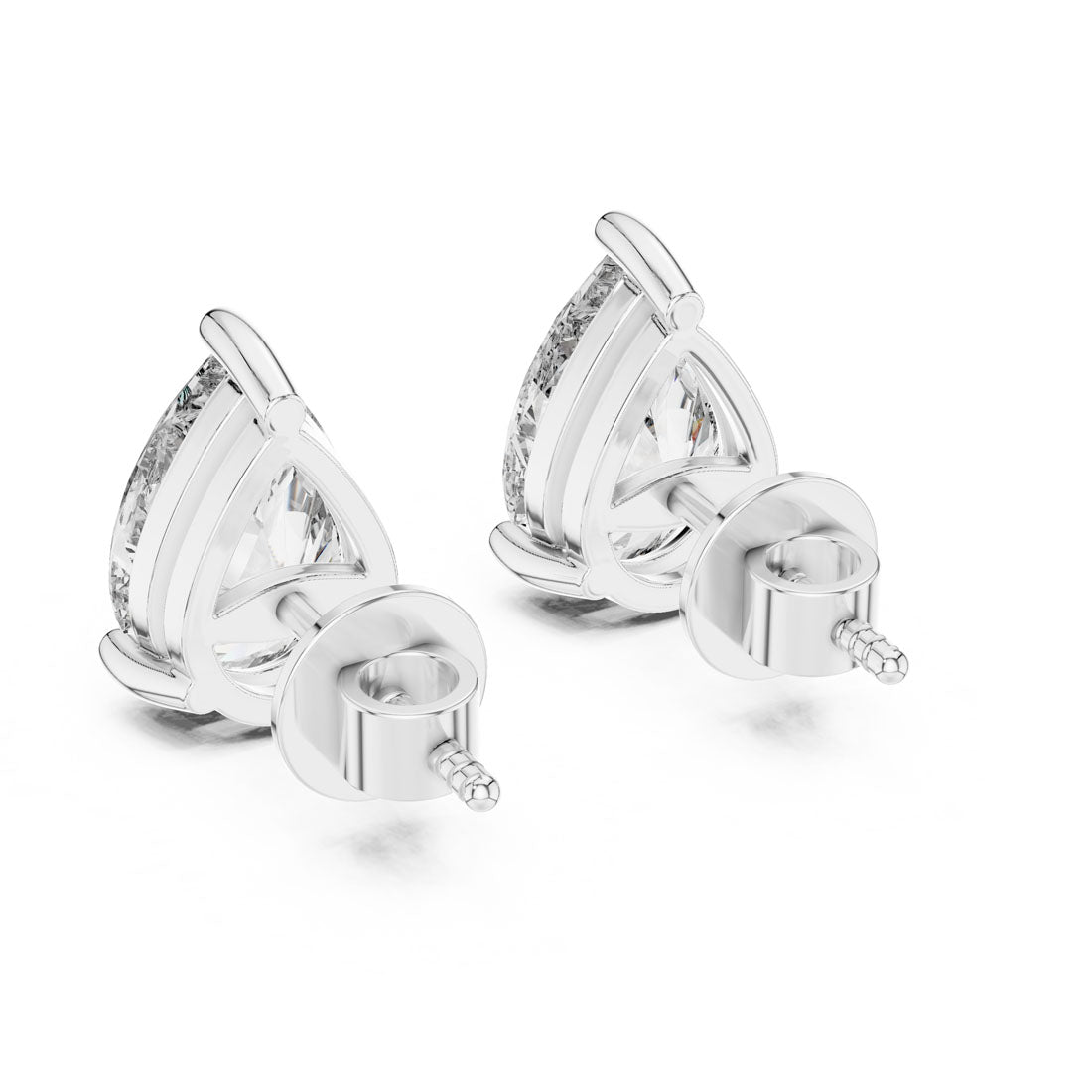 3.50 Ct. Pear-Shaped Diamond Solitaire Stud Earrings (ER-0002) 9