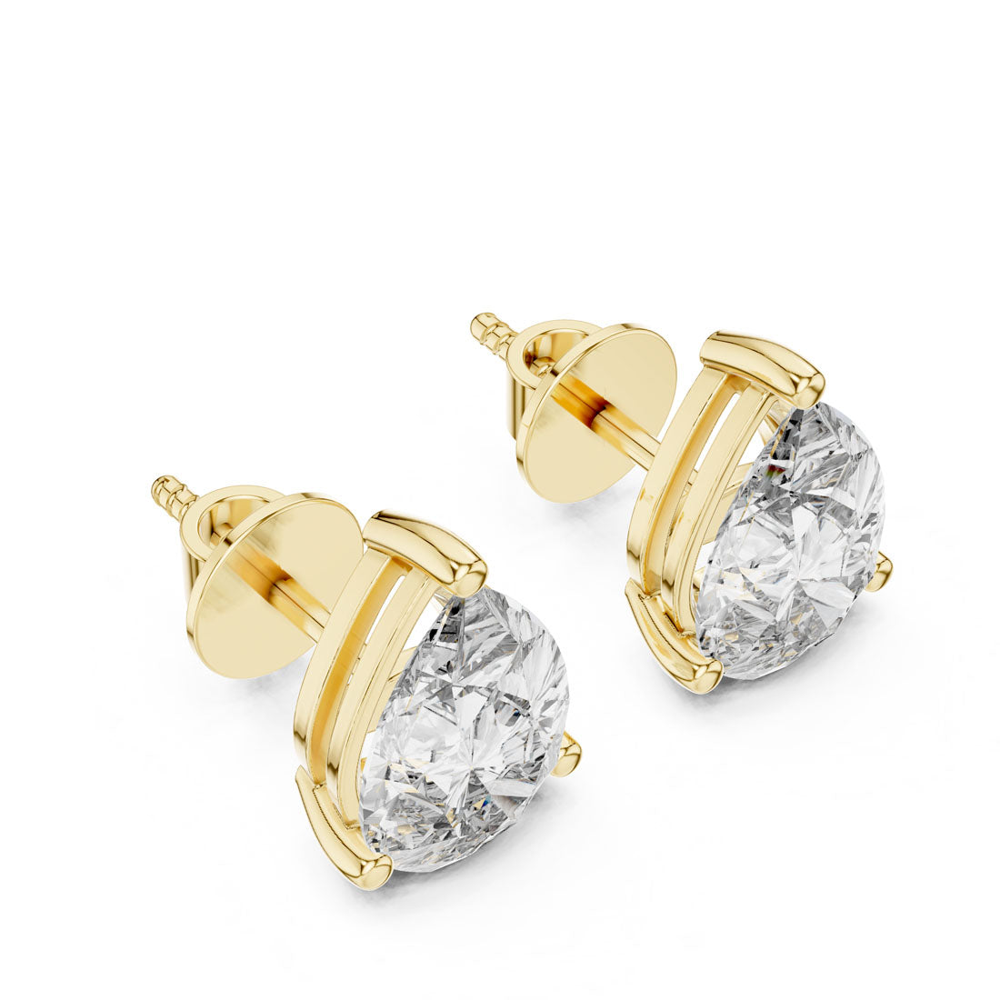 3.50 Ct. Pear-Shaped Diamond Solitaire Stud Earrings (ER-0002)