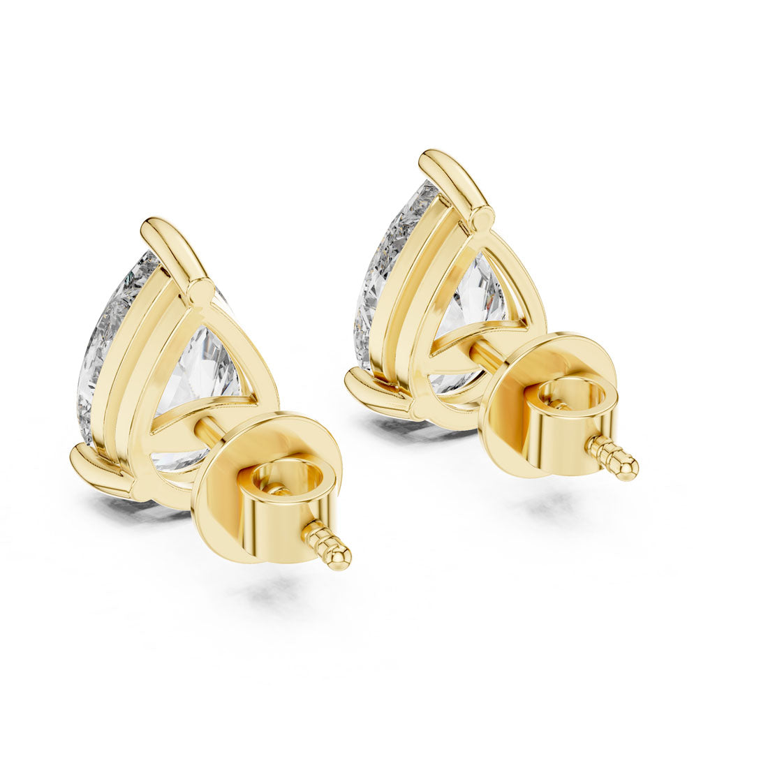 3.50 Ct. Pear-Shaped Diamond Solitaire Stud Earrings (ER-0002) 4