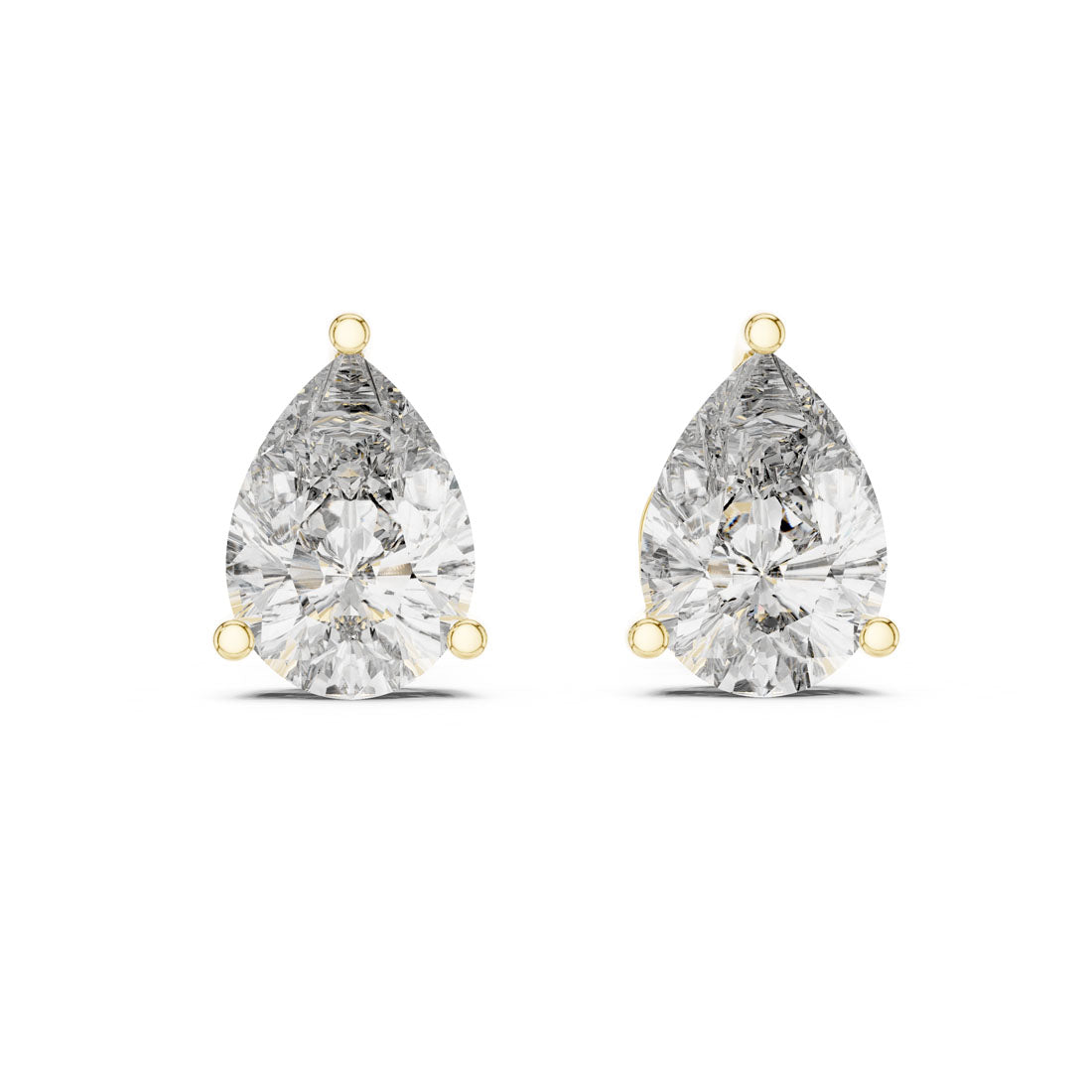 3.50 Ct. Pear-Shaped Diamond Solitaire Stud Earrings (ER-0002) 5