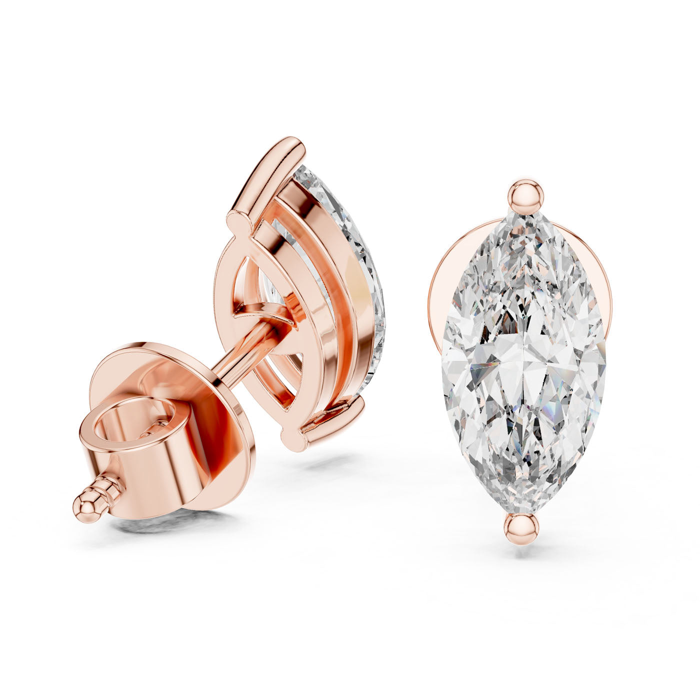 1.50 Ct. Marquise Diamond Solitaire Stud Earrings (ER-0004) 12